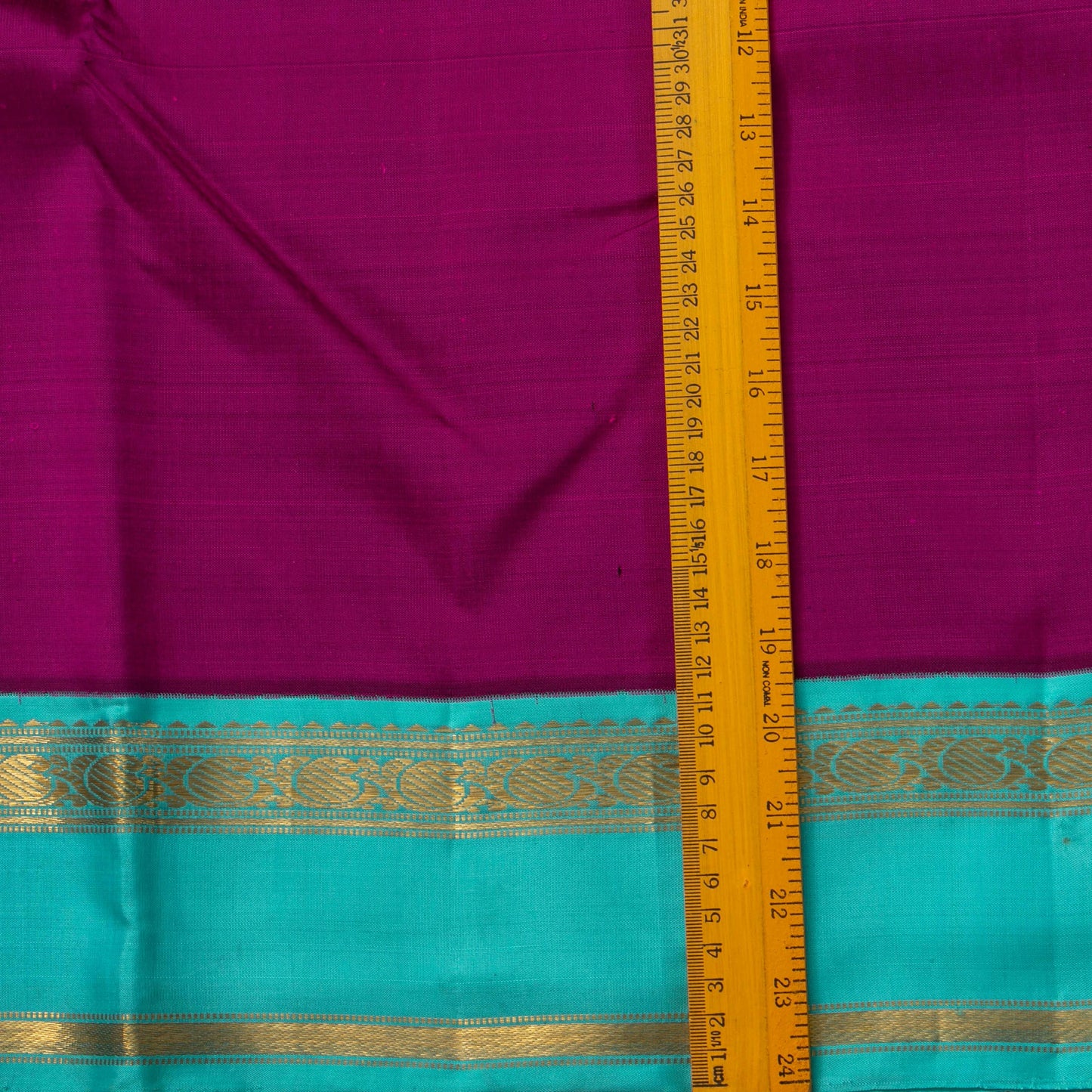 Magenta And Anandha Blue Kanchipuram Silk Saree For Festive Wear PV J 1784