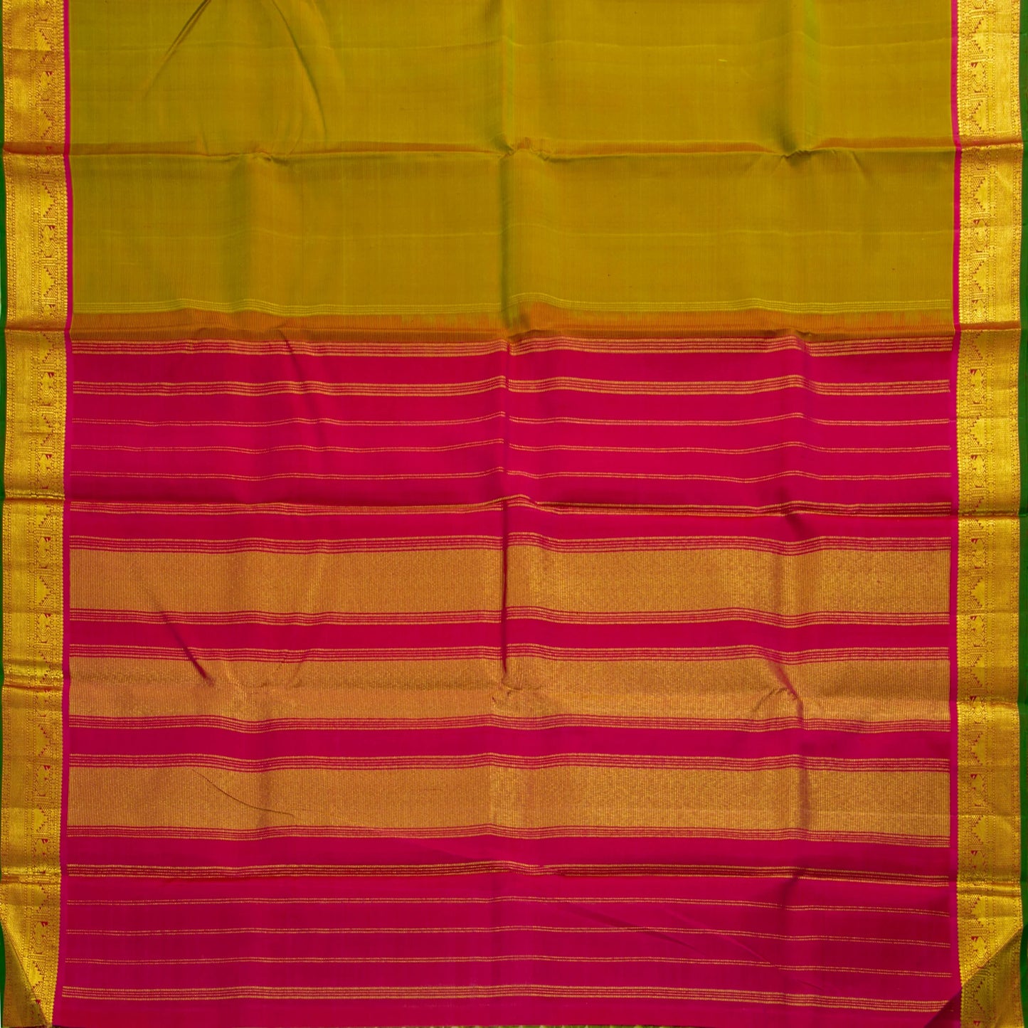 Green And Red Kanchipuram Silk Saree For Festive Wear PV J 1795