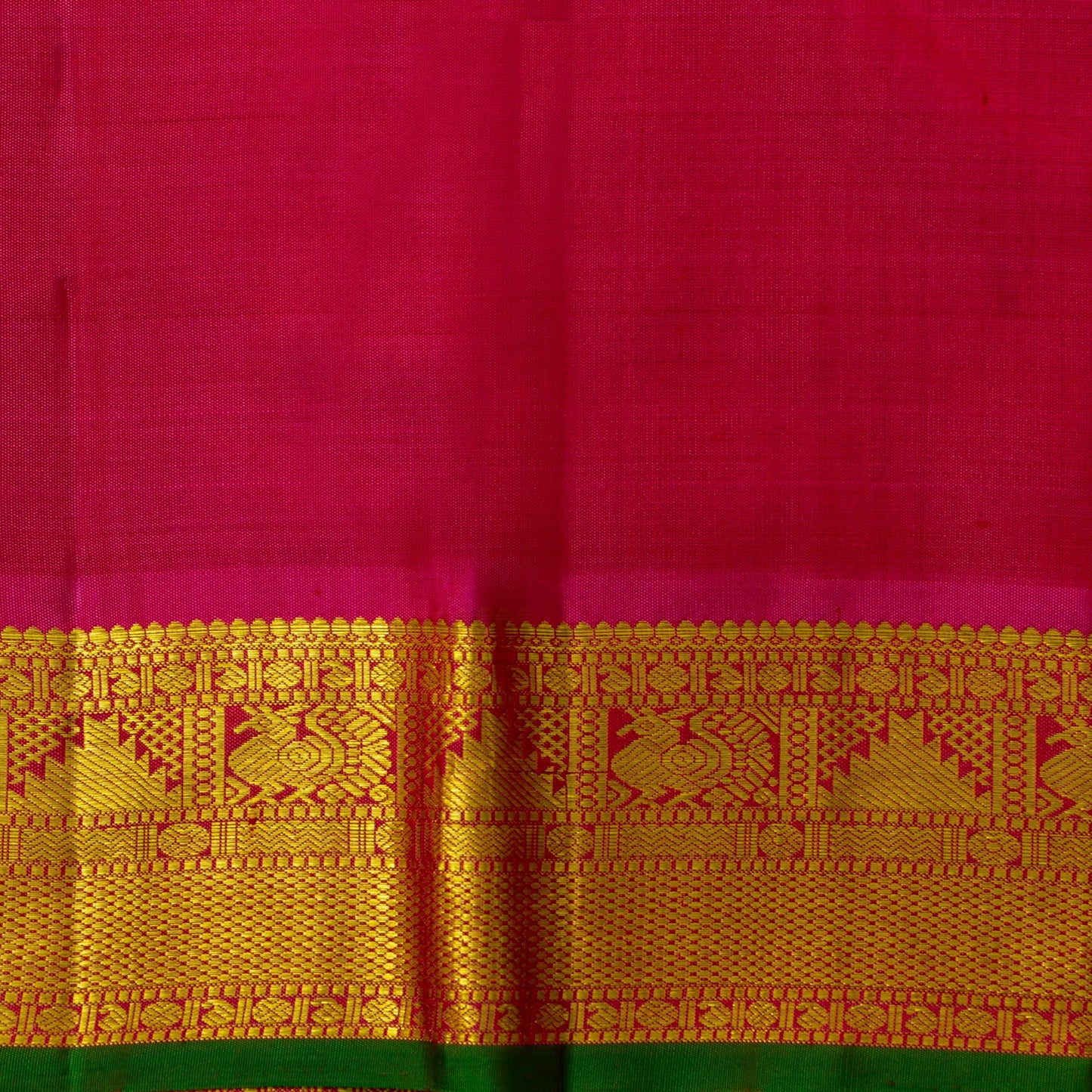 Green And Red Kanchipuram Silk Saree For Festive Wear PV J 1795