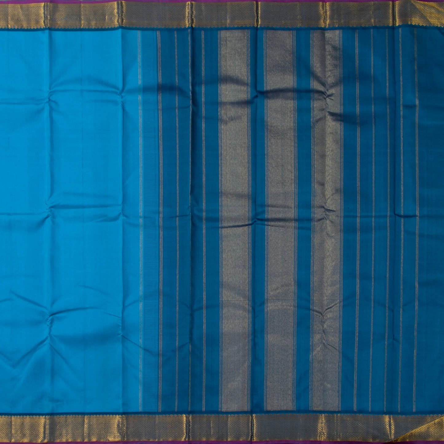 Blue Kanchipuram Silk Saree For Festive Wear PV J 1805