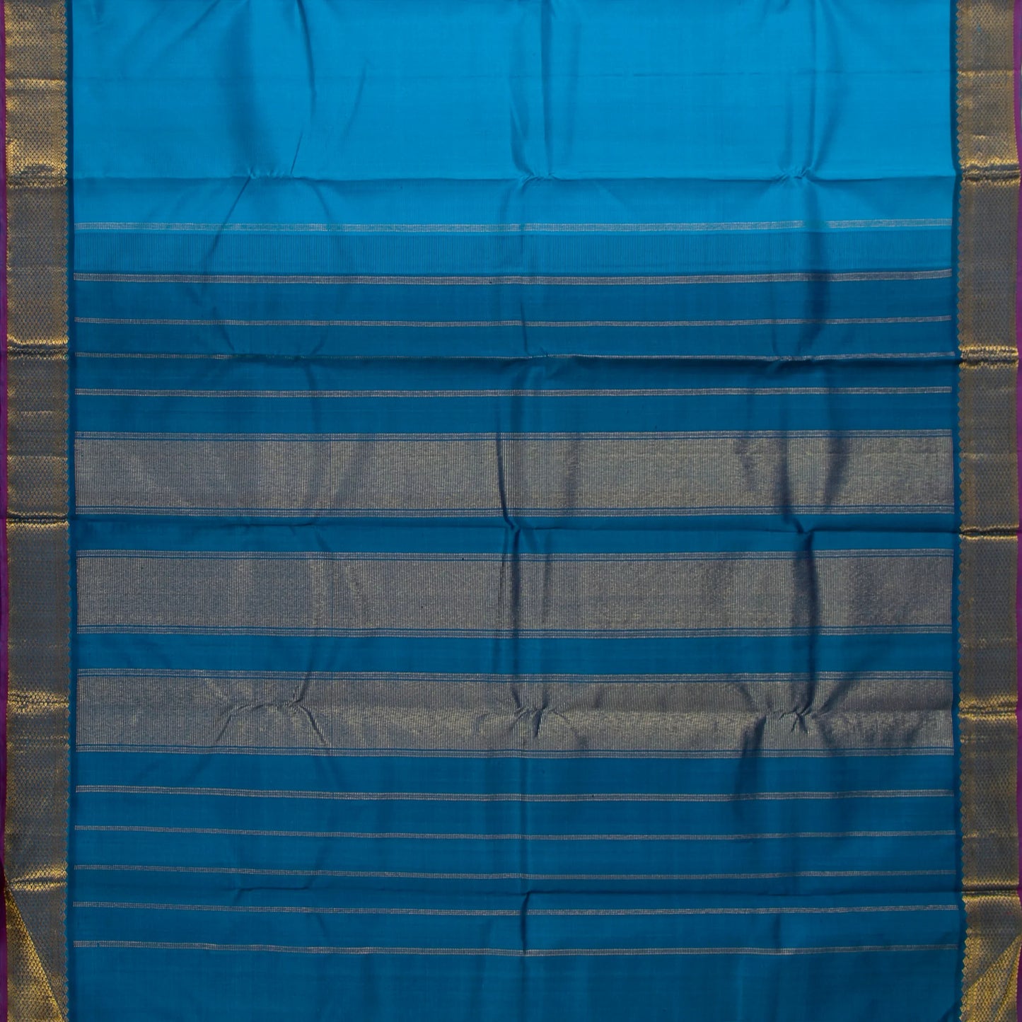Blue Kanchipuram Silk Saree For Festive Wear PV J 1805