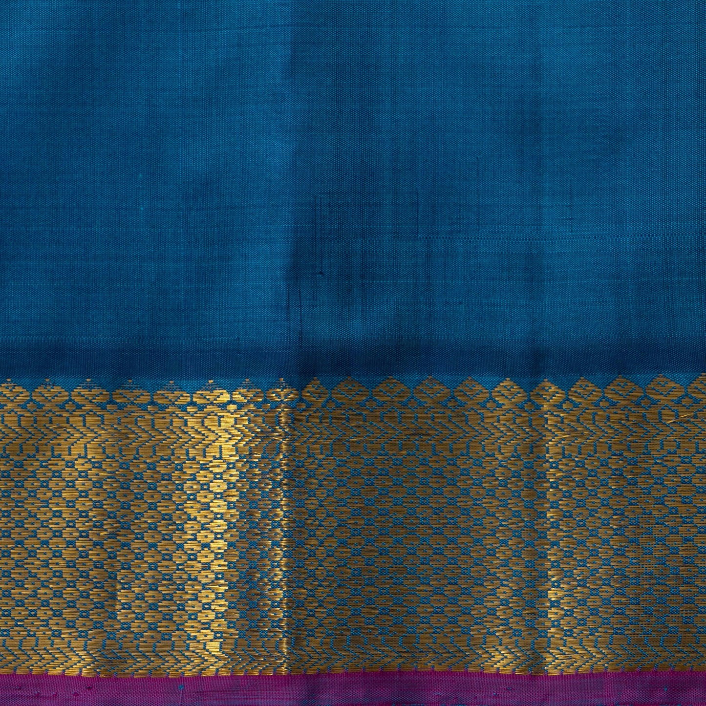 Blue Kanchipuram Silk Saree For Festive Wear PV J 1805