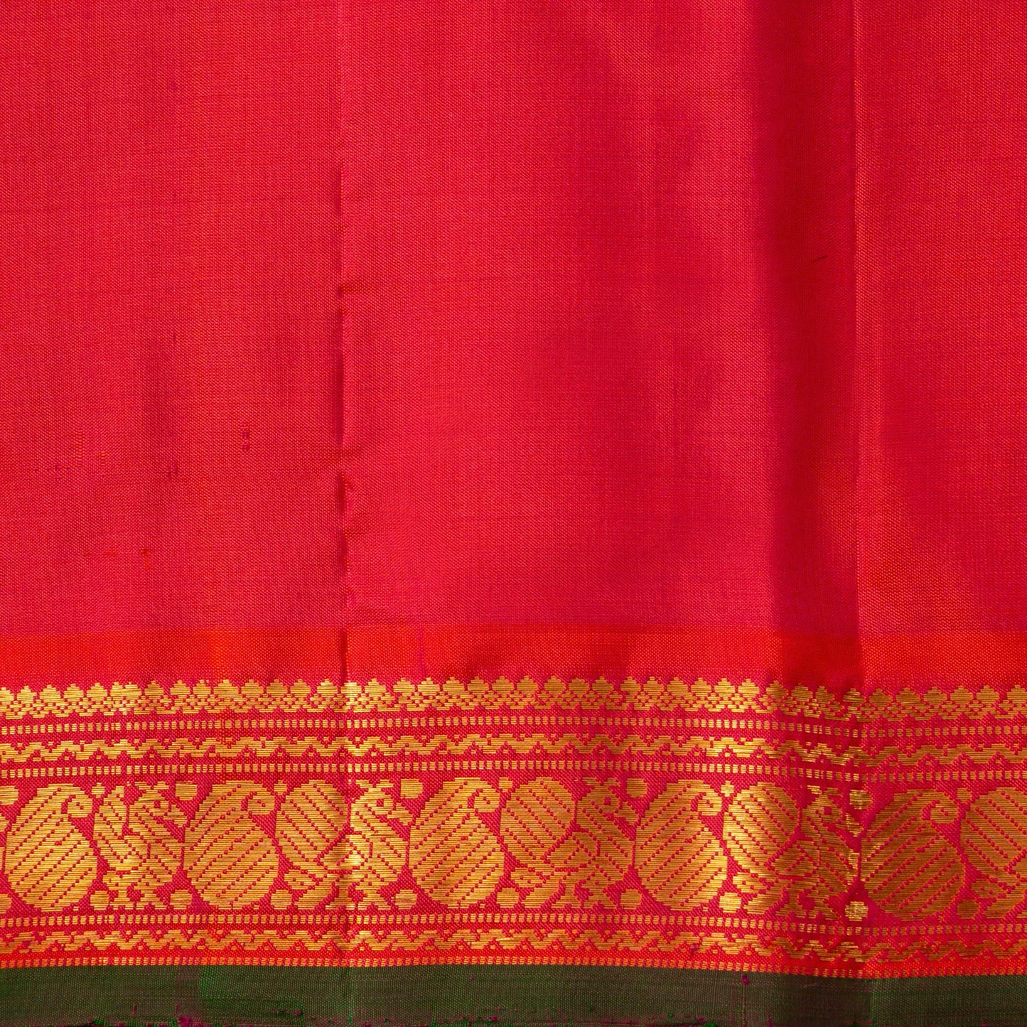 Pink And Orange Kanchipuram Silk Saree For Festive Wear PV J 1205