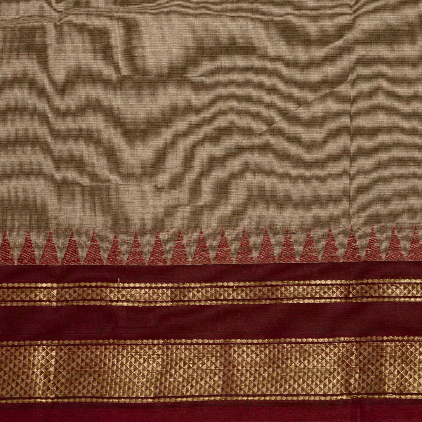 Fawn And Brown Kanchi Cotton Saree For Festive Wear PV MM KC 808
