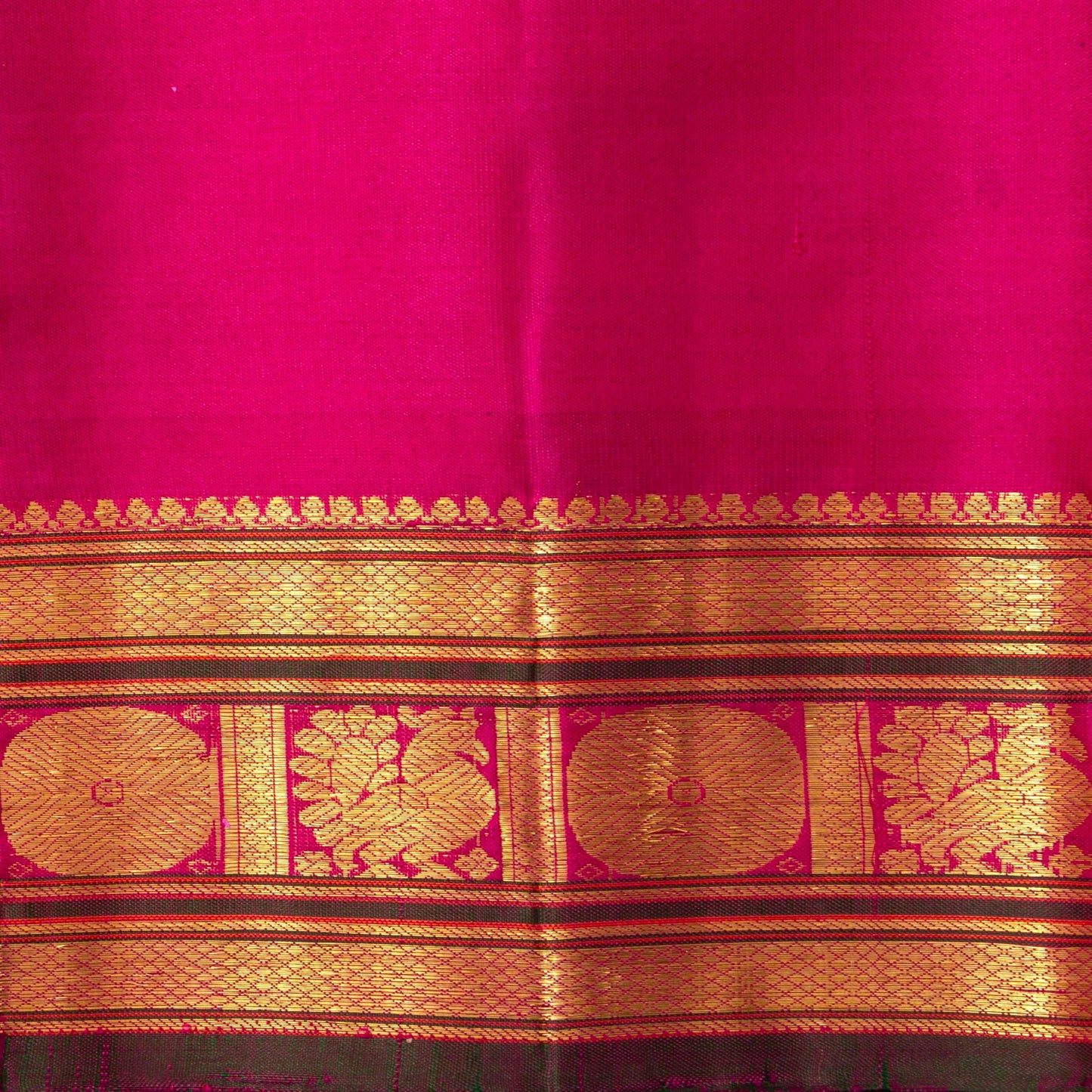 Orange And Pink Kanchipuram Silk Saree With Zari Buttas For Festive Wear PV J 954
