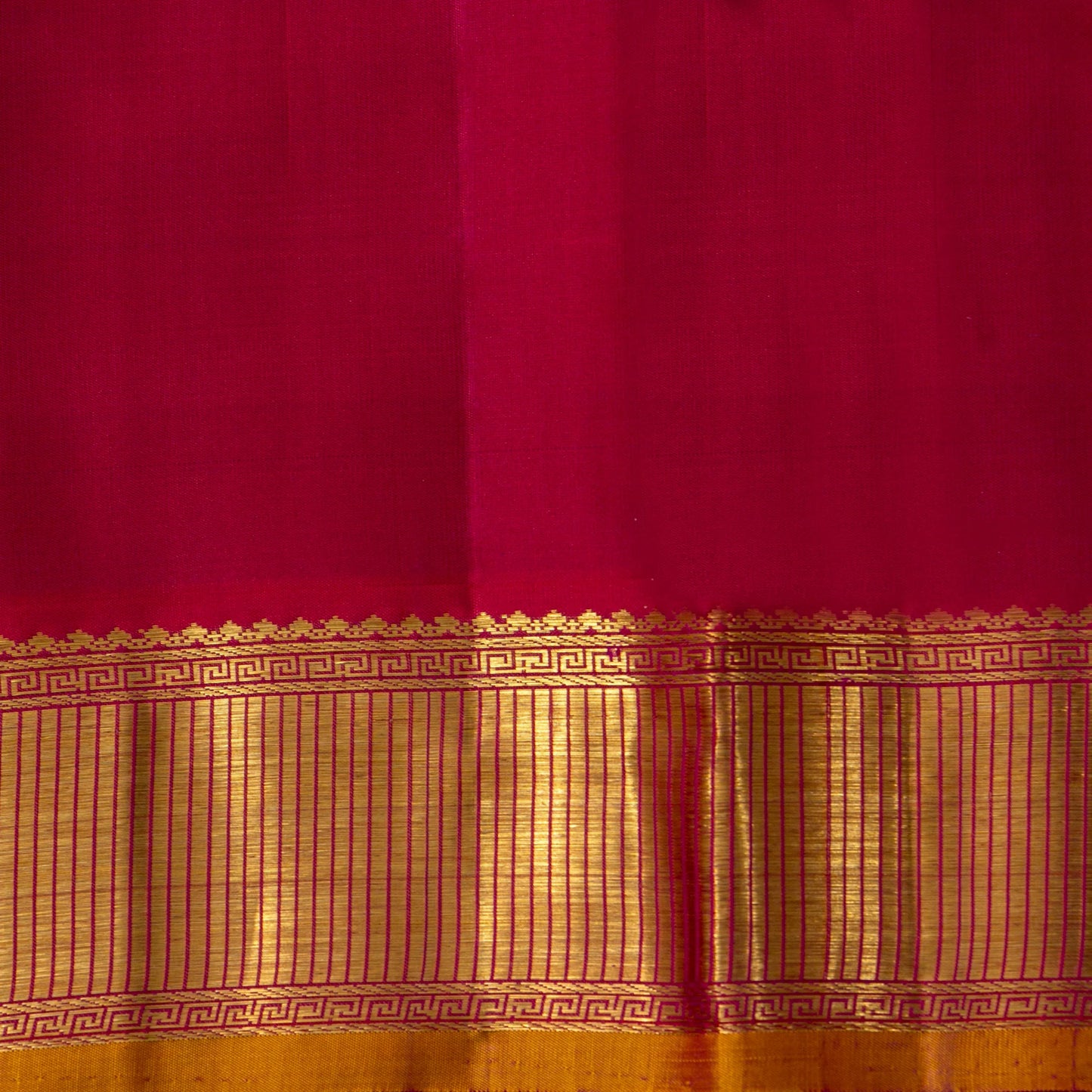 Blue And Red Kanchipuram Silk Saree For Festive Wear PV J 1798