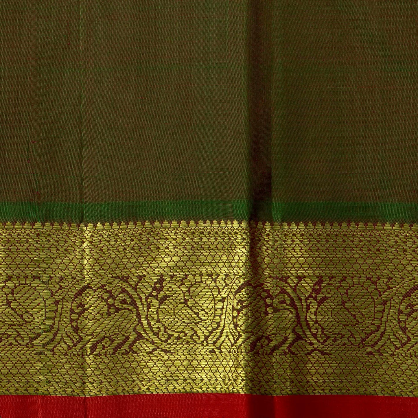 Magenta And Green Kanchipuram Silk Saree For Festive Wear PV J 1796