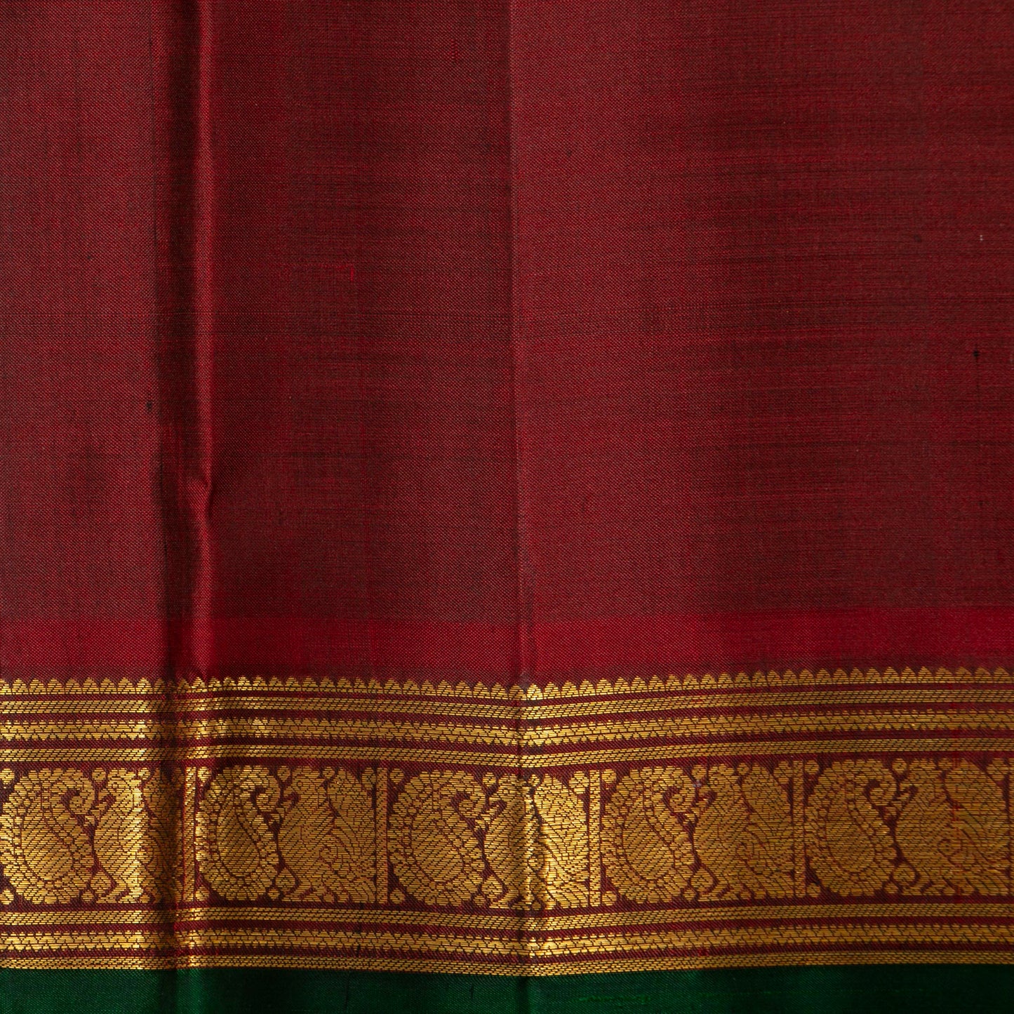 Blue And Maroon Kanchipuram Silk Saree For Festive Wear PV J 1785