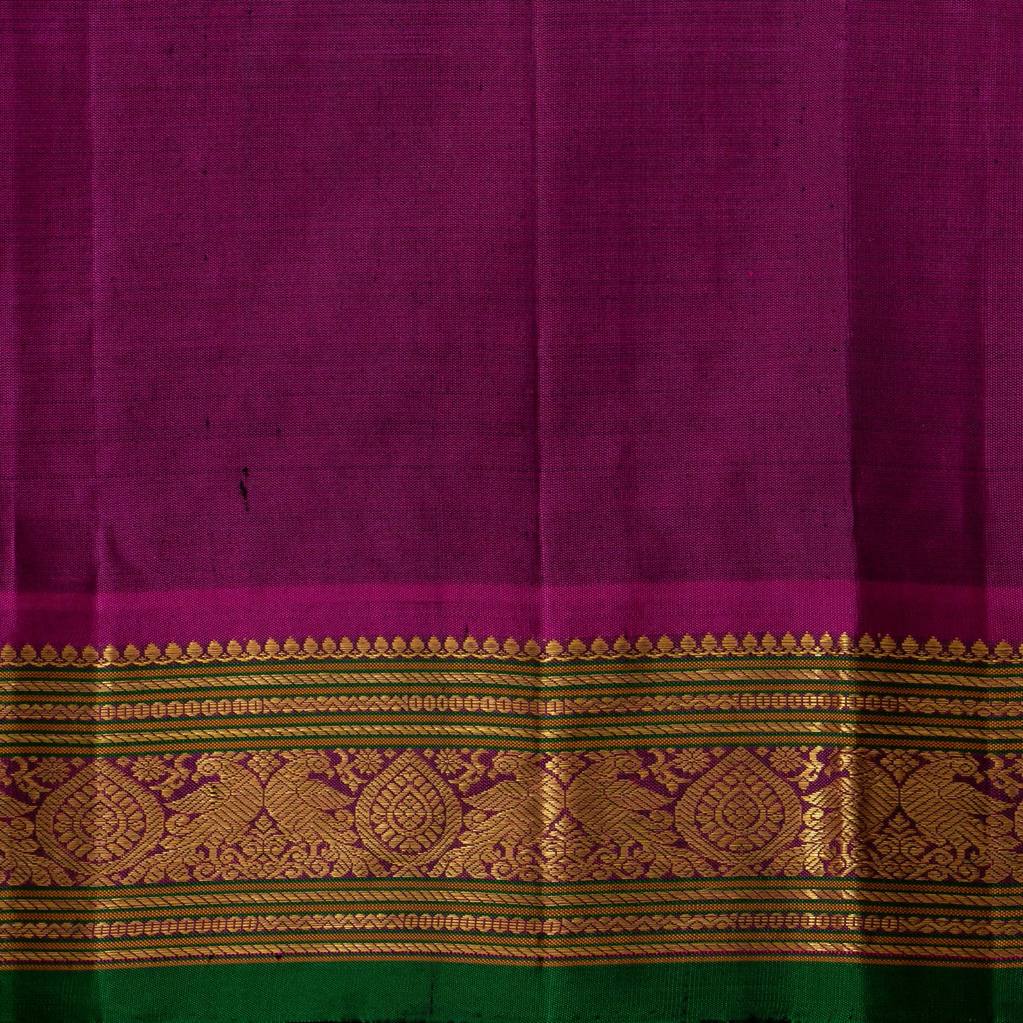 Mehendi Green And Magenta Kanchipuram Silk Saree For Festive Wear PV J 1787