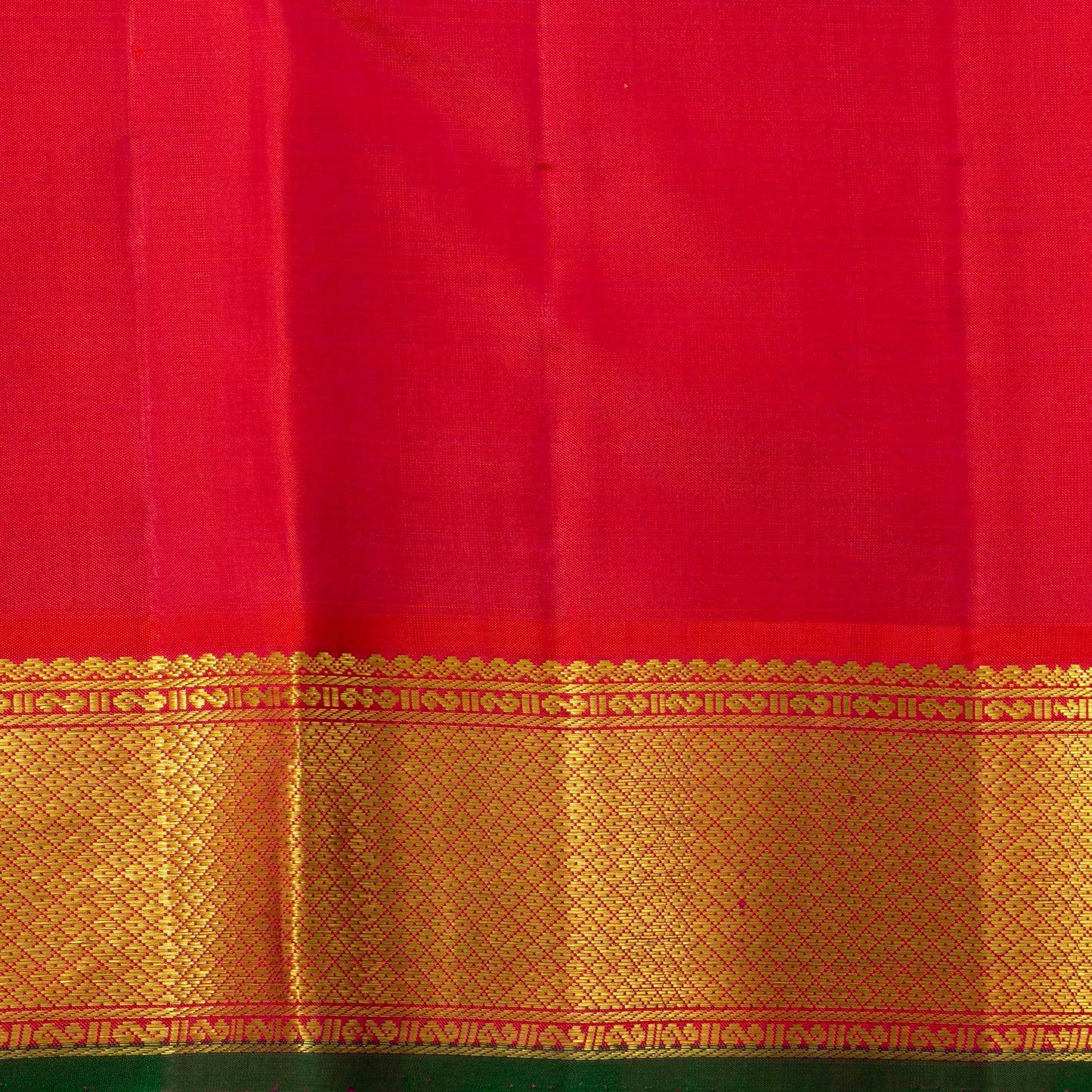 Blue And Red Kanchipuram Silk Saree For Festive Wear PV J 1269