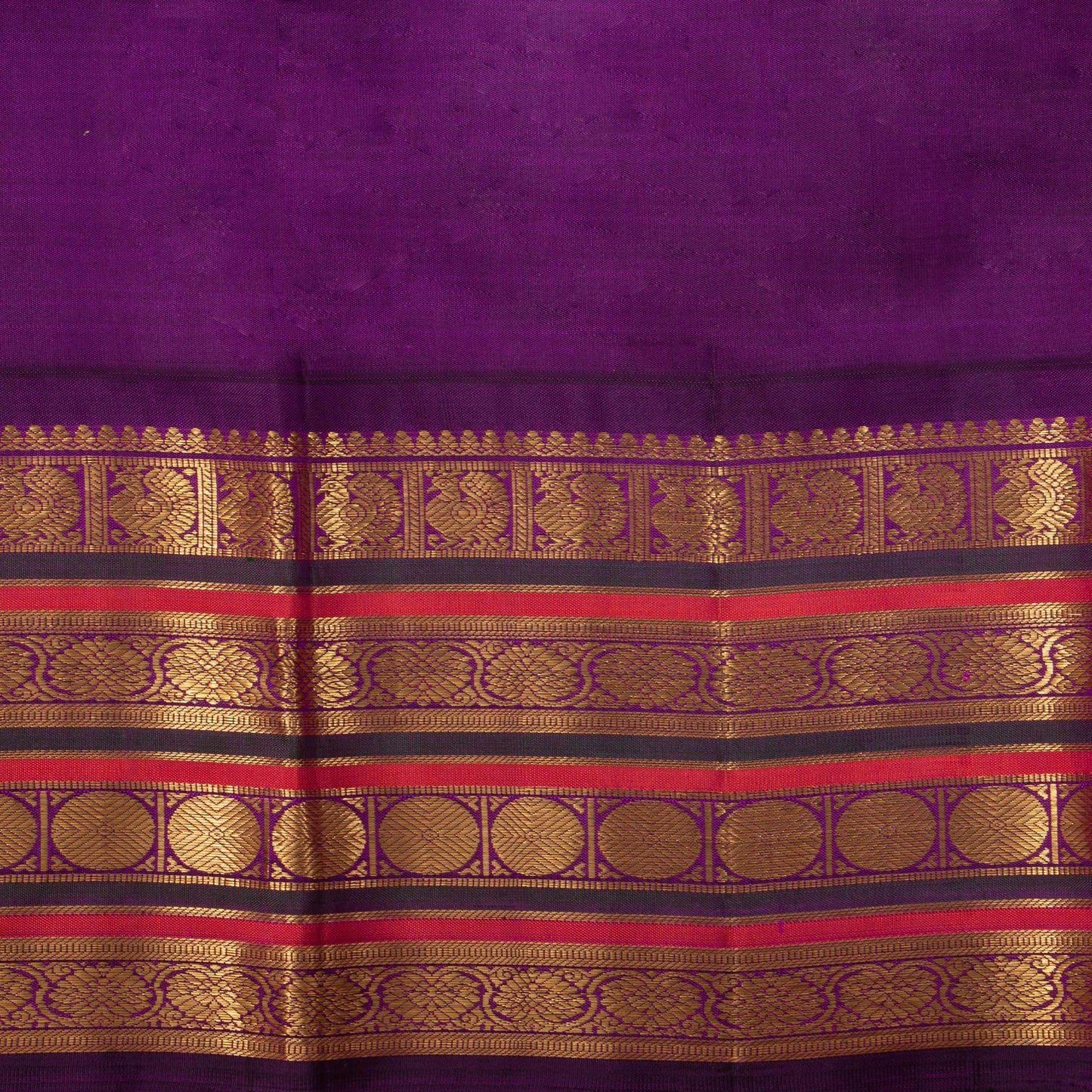 Anandha Blue And Magenta Kanchipuram Silk Saree For Wedding Wear PV J 1778