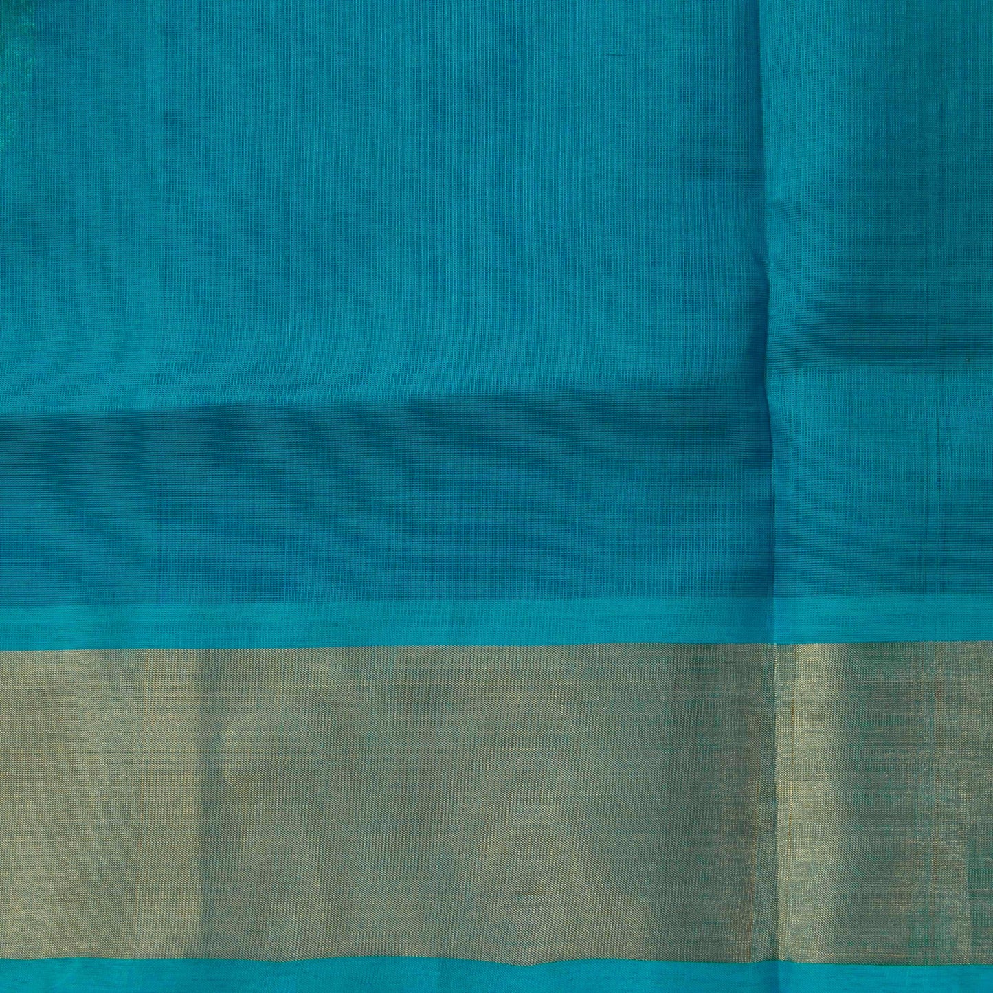 Purple And Ananda Blue Kanchi Silk Cotton Saree With Antique Zari For Festive Wear VP SC 122