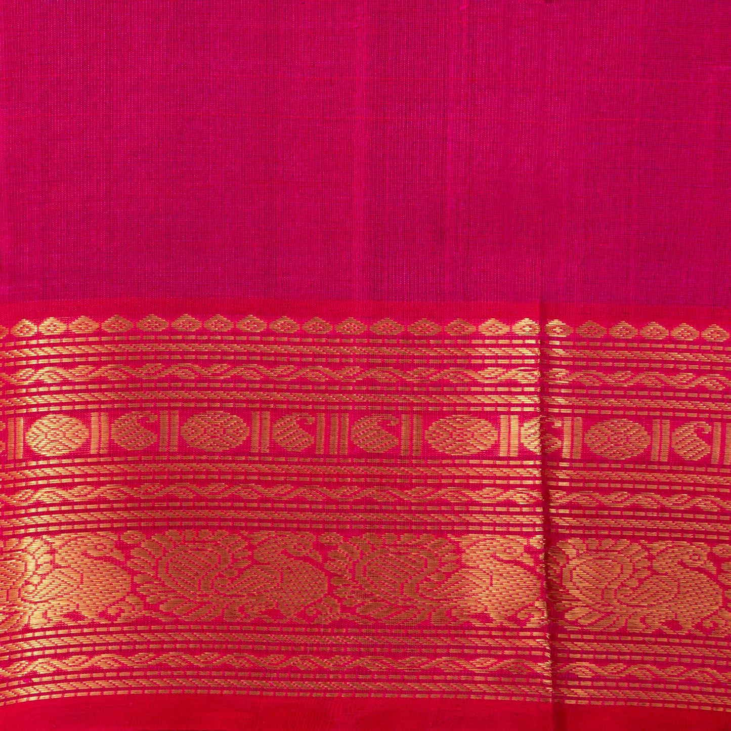 Purple And Pink Kanchi Silk Cotton Saree With Zari Checks For Festive Wear VP SC 125