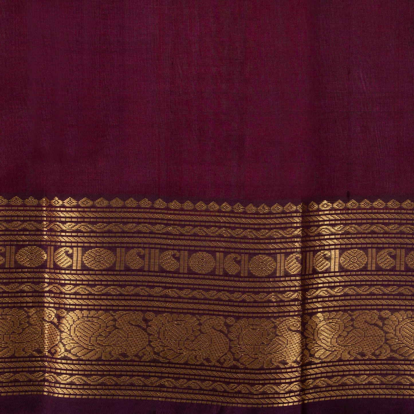 Pink And Brown Kanchi Silk Cotton Saree With Zari Checks For Festive Wear VP SC 124