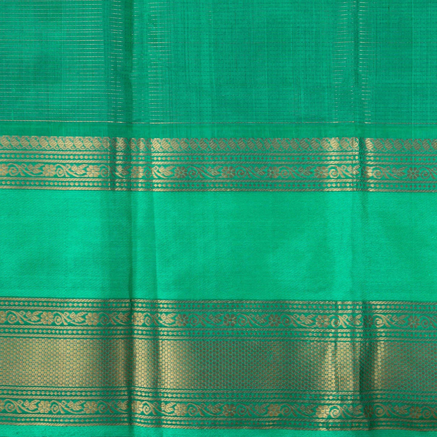 Deep Purple And Cyan Kanchi Silk Cotton Saree With Zari Checks For Festive Wear VP SC 129