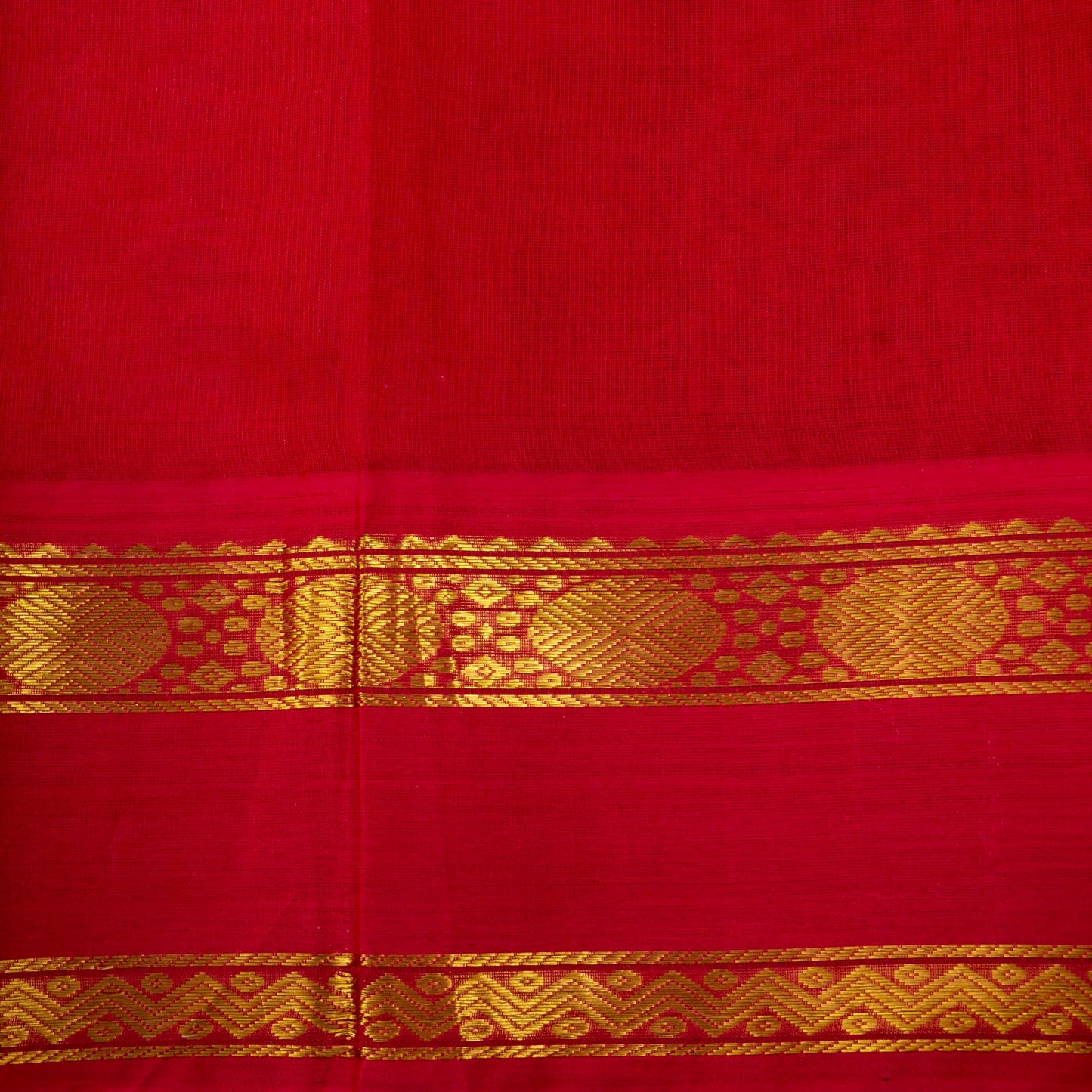 Yellow And Black Checked Kanchi Silk Cotton Saree With Red Korvai Border For Festive Wear VP SC 169