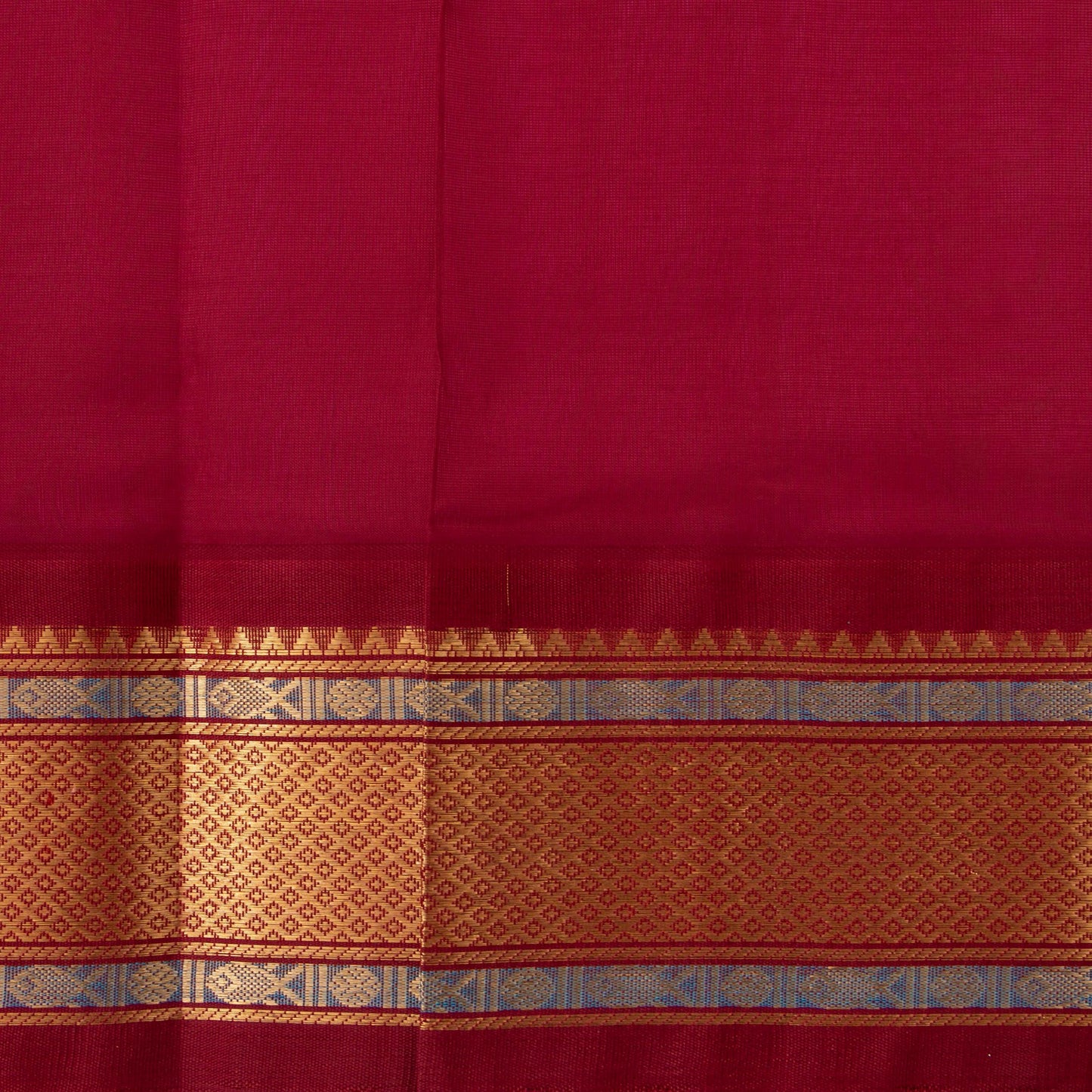 Pink And Maroon Kanchi Silk Cotton Saree For Festive Wear VP SC 164
