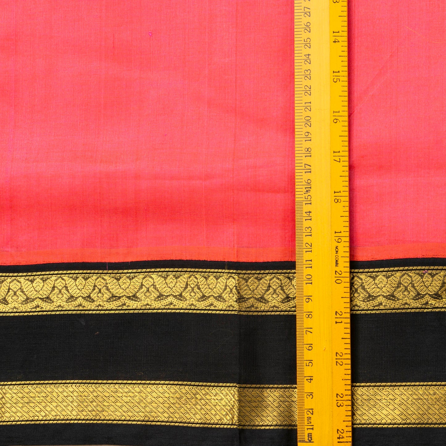 Peach Orange And Black Dual Shade Kanchi Silk Cotton Saree For Festive Wear VP SC 142