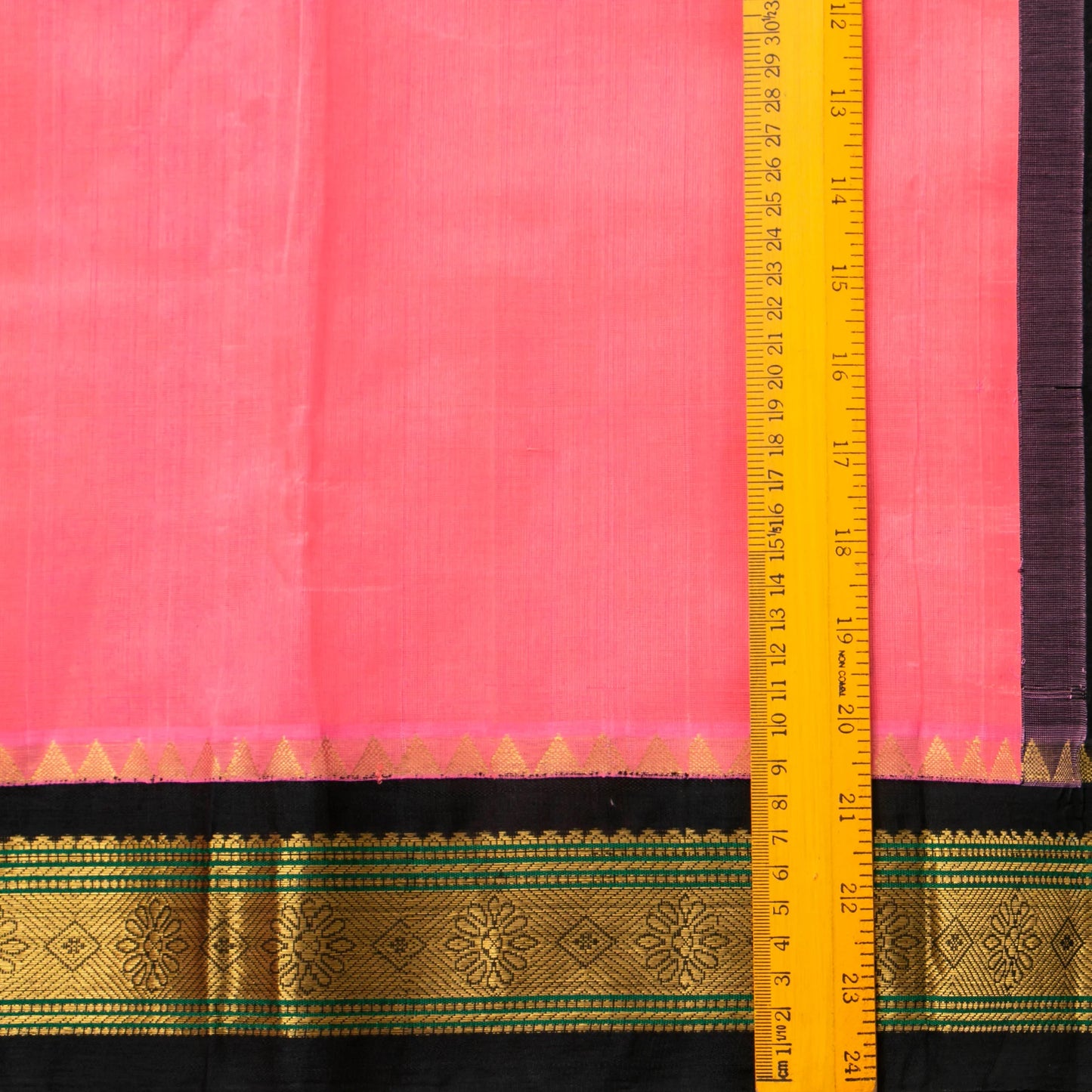 Lotus Pink And Black Kanchi Silk Cotton Saree For Office Wear VP SC 156