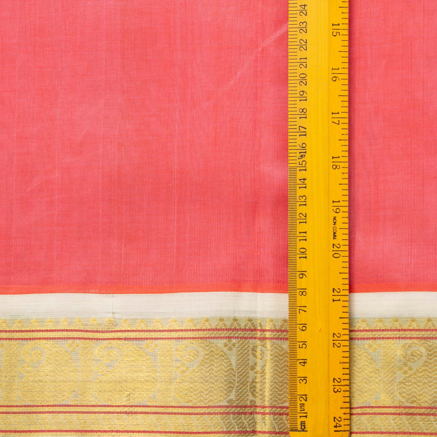 Peach And Off White Kanchi Silk Cotton Saree For Festive Wear VP SC 143