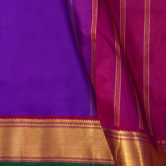 Purple And Magenta Kanchipuram Silk Saree For Festive Wear PV J 1208 - Silk Sari - Panjavarnam PV J 1208