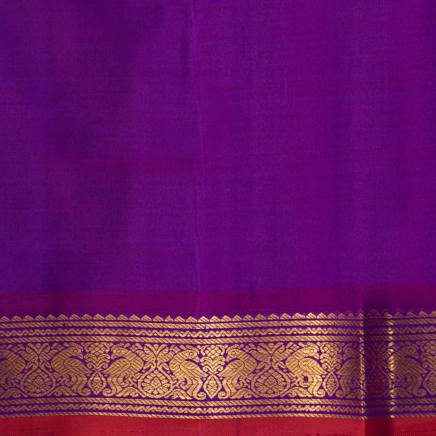 Violet And Magenta Kanchipuram Silk Saree For Festive Wear PV J 1436