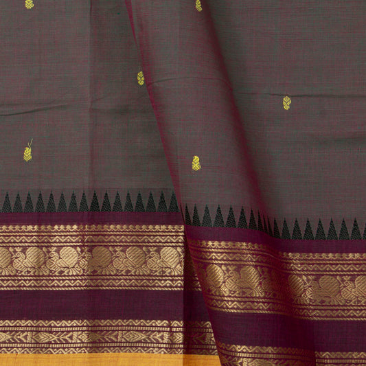 Blue And Purple Kanchi Cotton Saree For Festive Wear PV MM KC 878