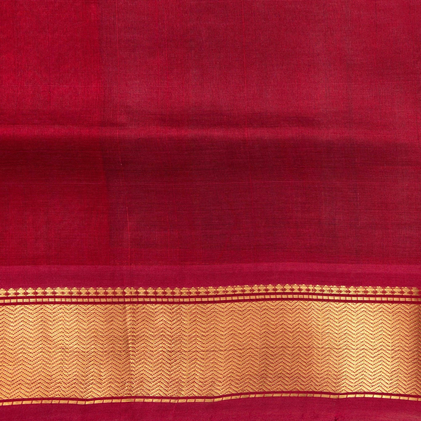 Ramar Green And Red Kanchi Silk Cotton Saree With Zari Border For Festive Wear VP SC 104
