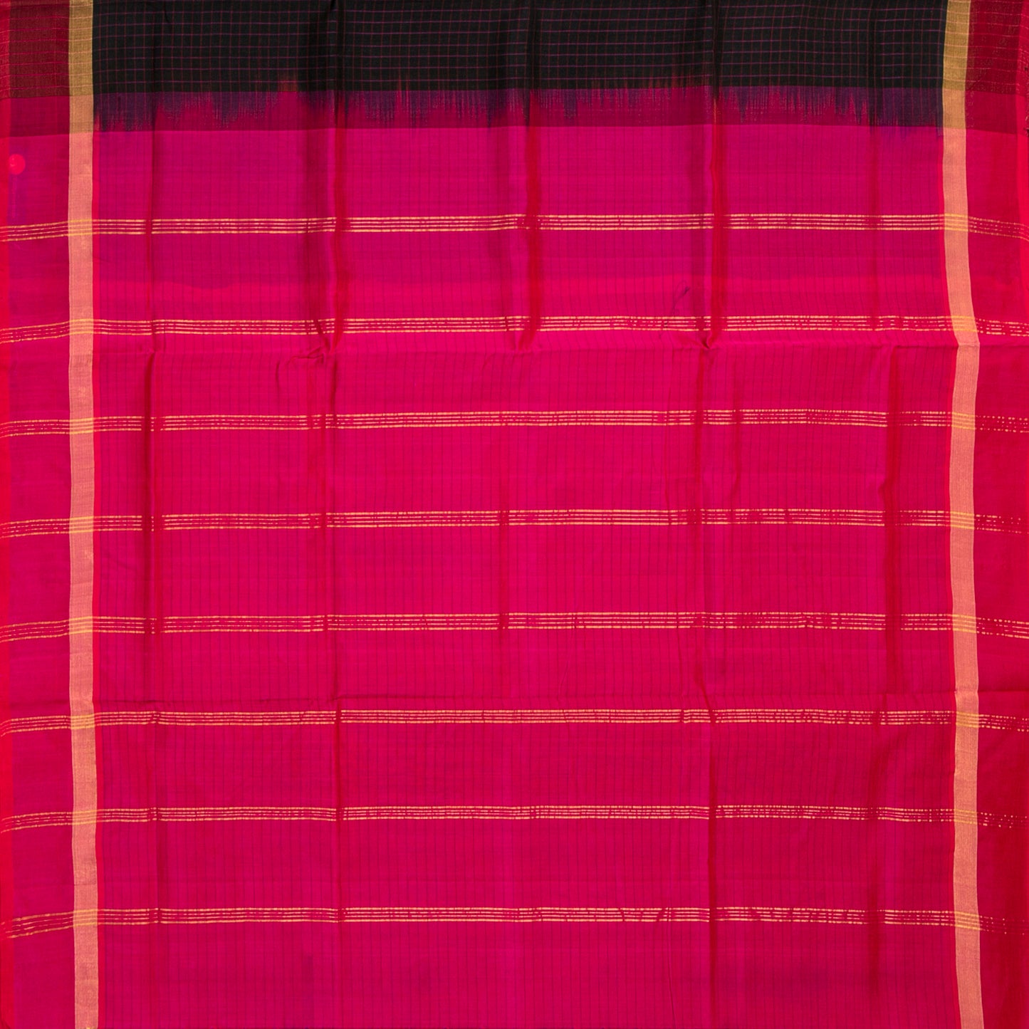 Black And Magenta Kanchi Silk Cotton Saree For Office Wear VP SC 108