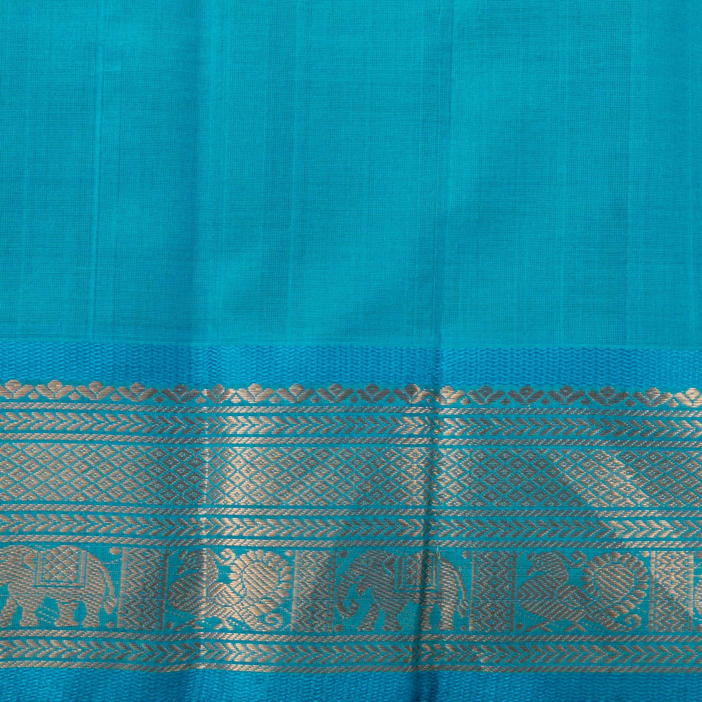 Purple And Ananda Blue Kanchi Silk Cotton Saree With Zari Checks For Festive Wear VP SC 138