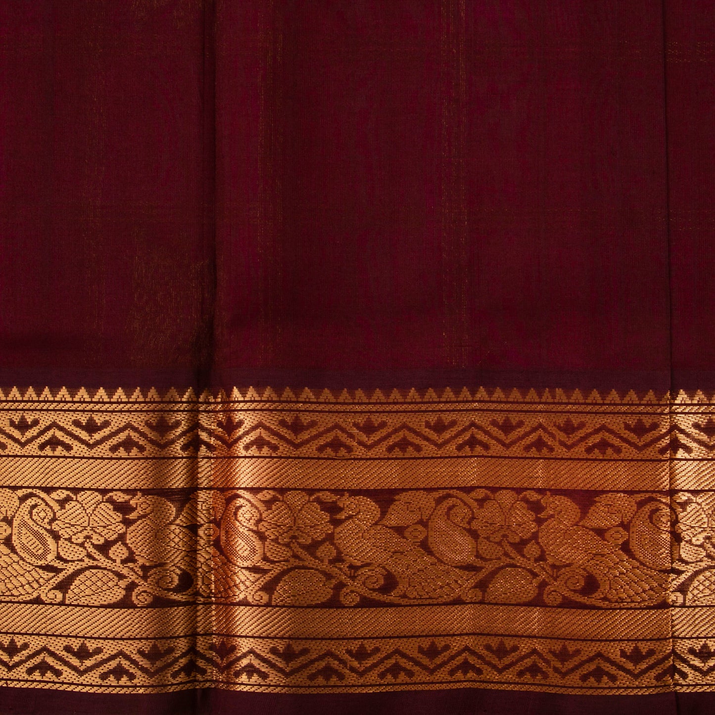 Pink And Maroon Kanchi Silk Cotton Saree With Zari Checks For Festive Wear VP SC 136
