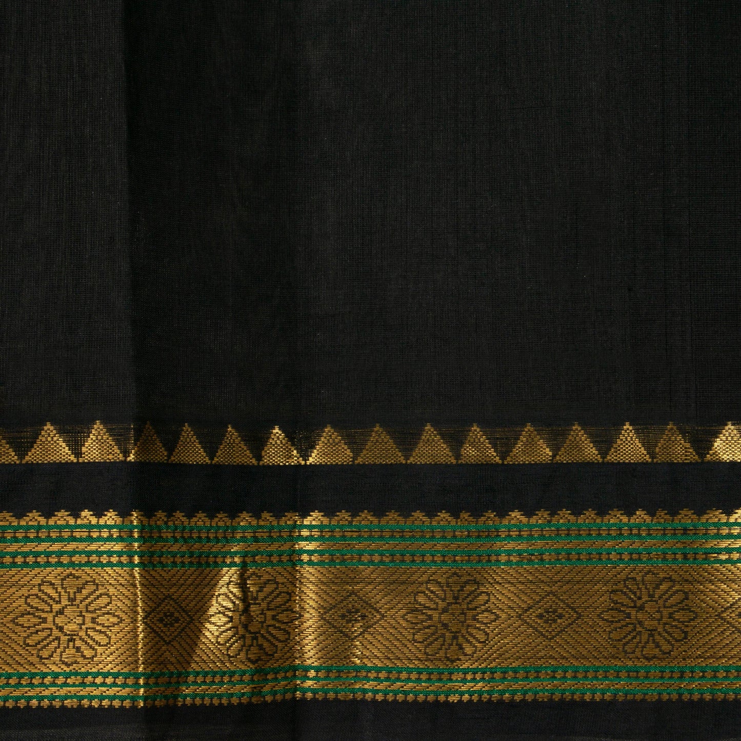 Lotus Pink And Black Kanchi Silk Cotton Saree For Office Wear VP SC 156