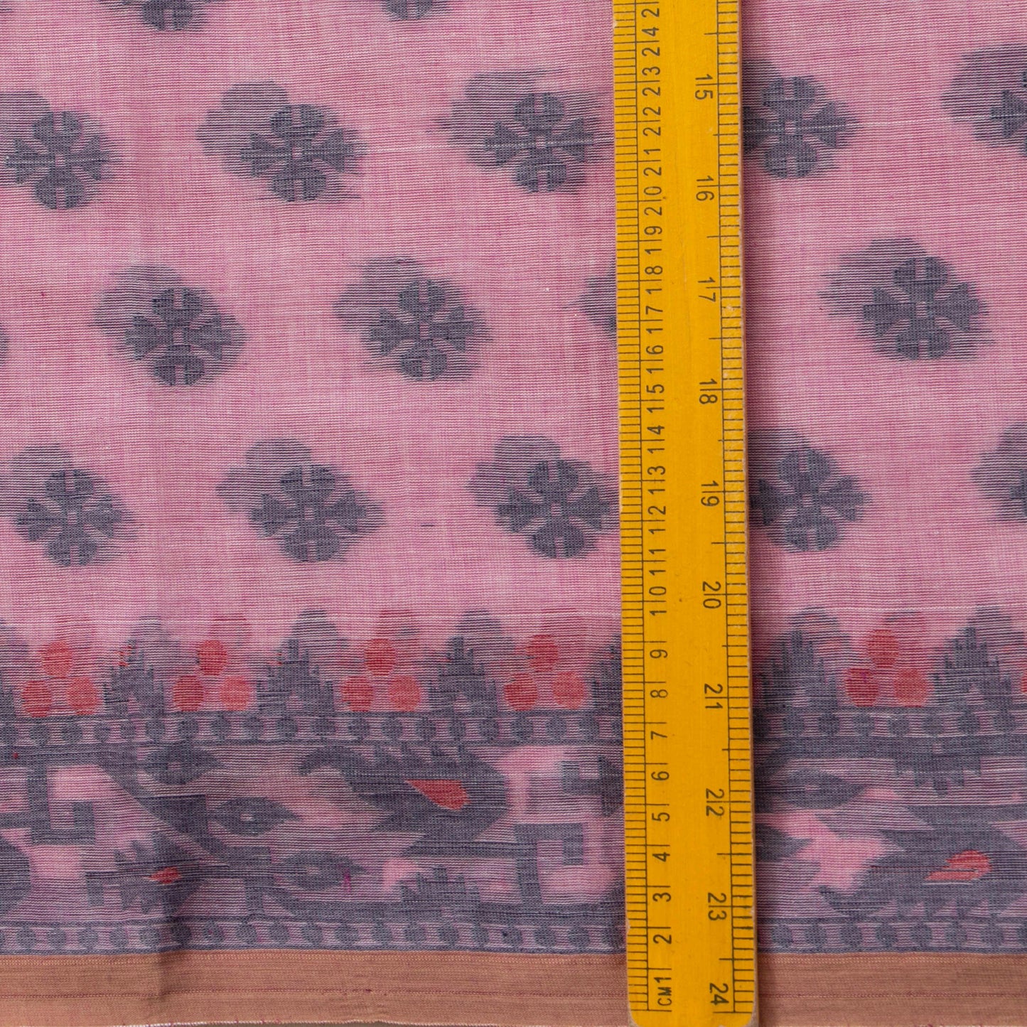 Pastel Pink Dhakai Jamdhani Mulmul Silk Saree For Office Wear PV MJ 111