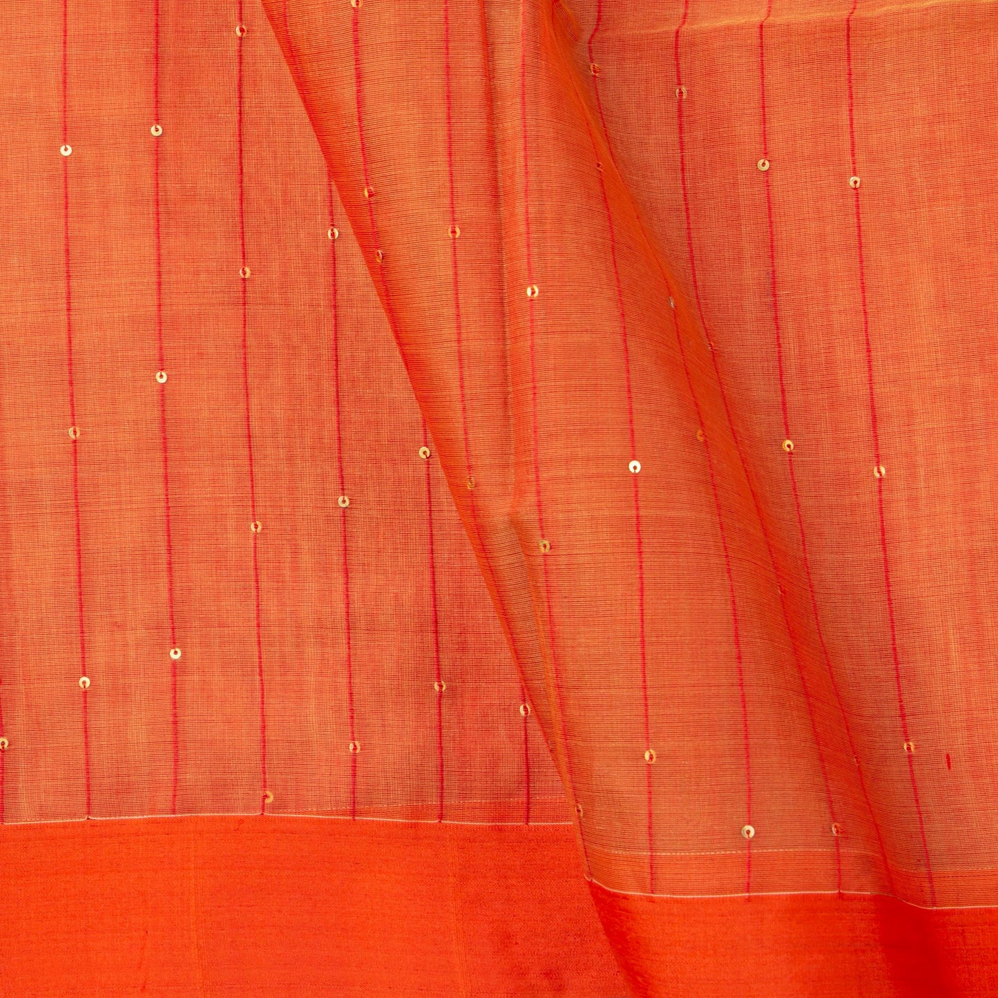 Orange Tissue Sequins Dhakai Jamdhani Mulmul Silk Saree For Party Wear PV MJ 123