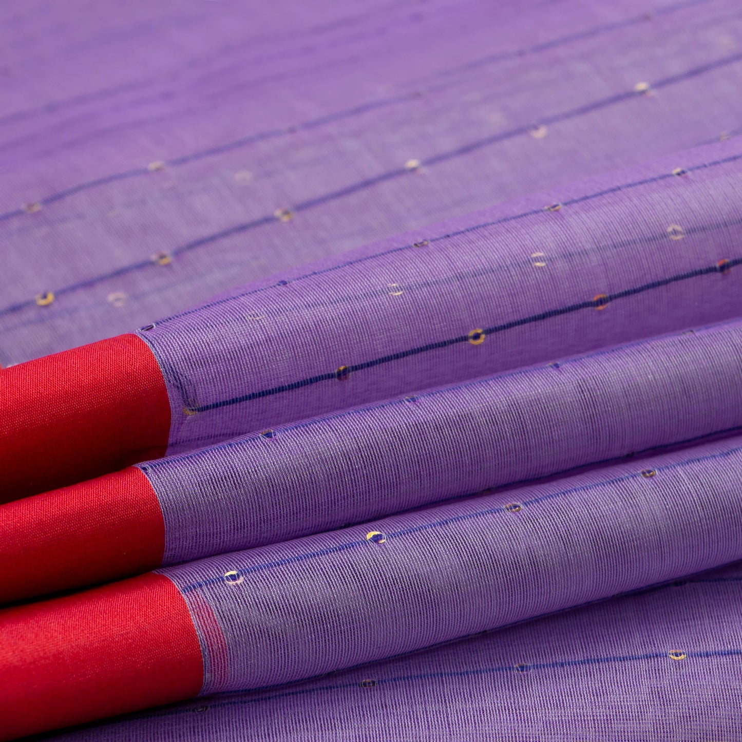 Lilac And Red Dhakai Jamdhani Mulmul Silk Saree For Office Wear PV MJ 121