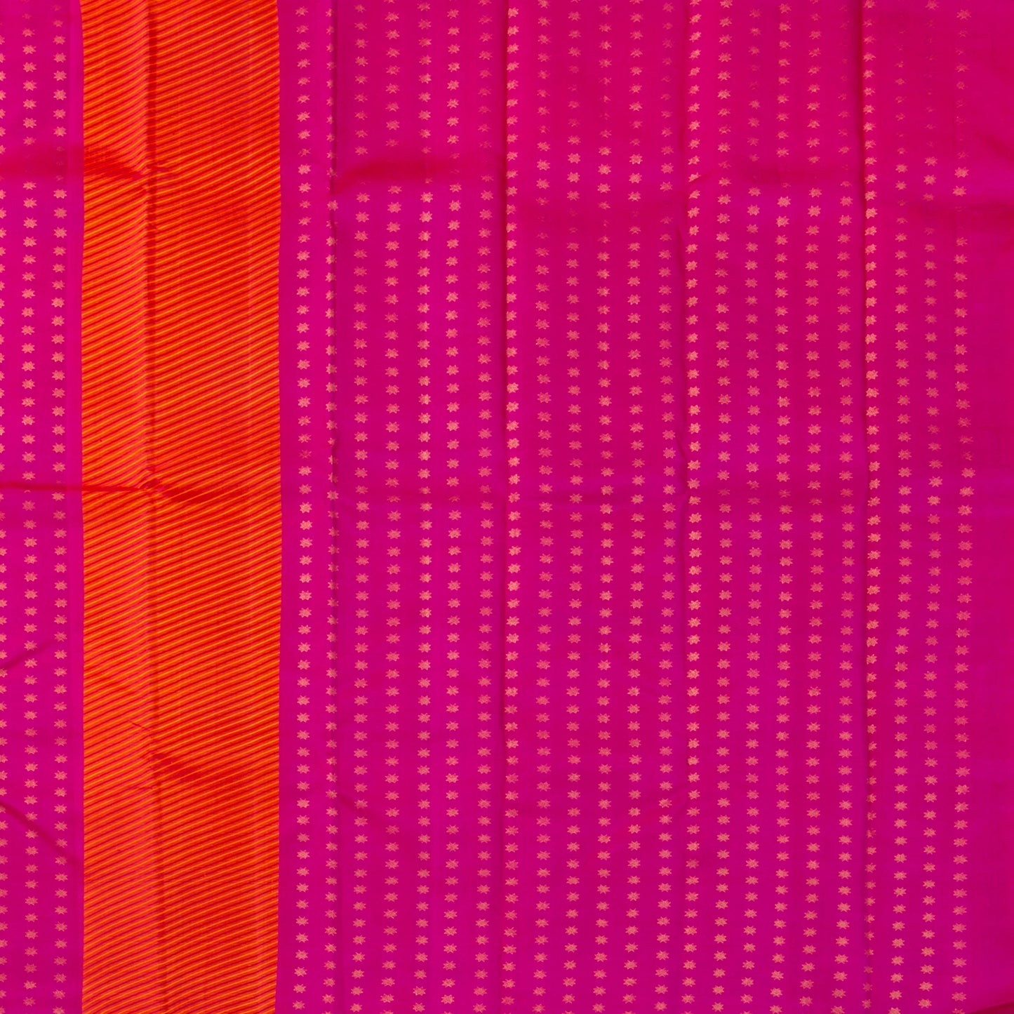 Pink Orange And Mustard Borderless Kanchipuram Silk Saree For Festive Wear PV GTA 106