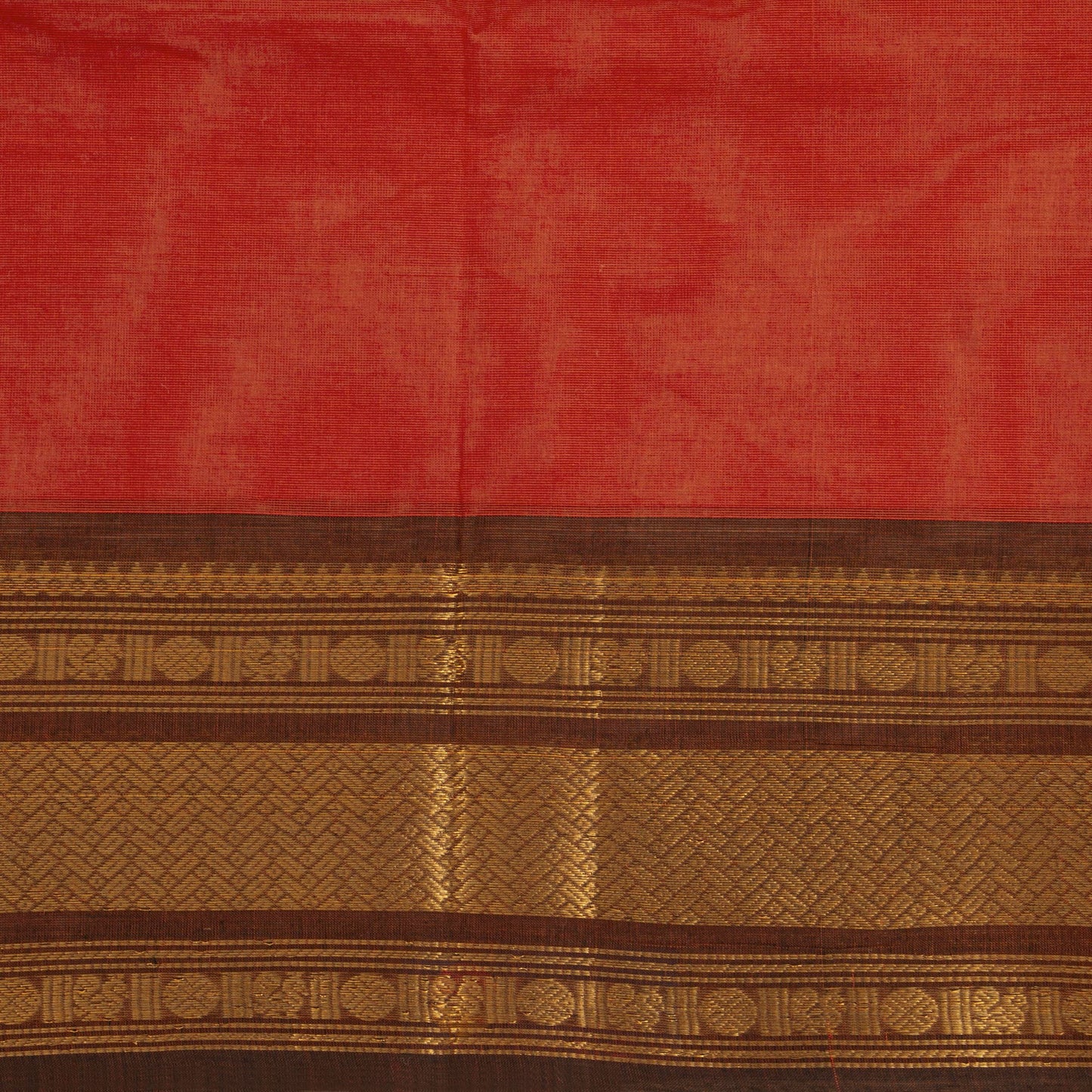 Rust And Brown Kanchi Cotton Saree For Festive Wear PV MM KC 688