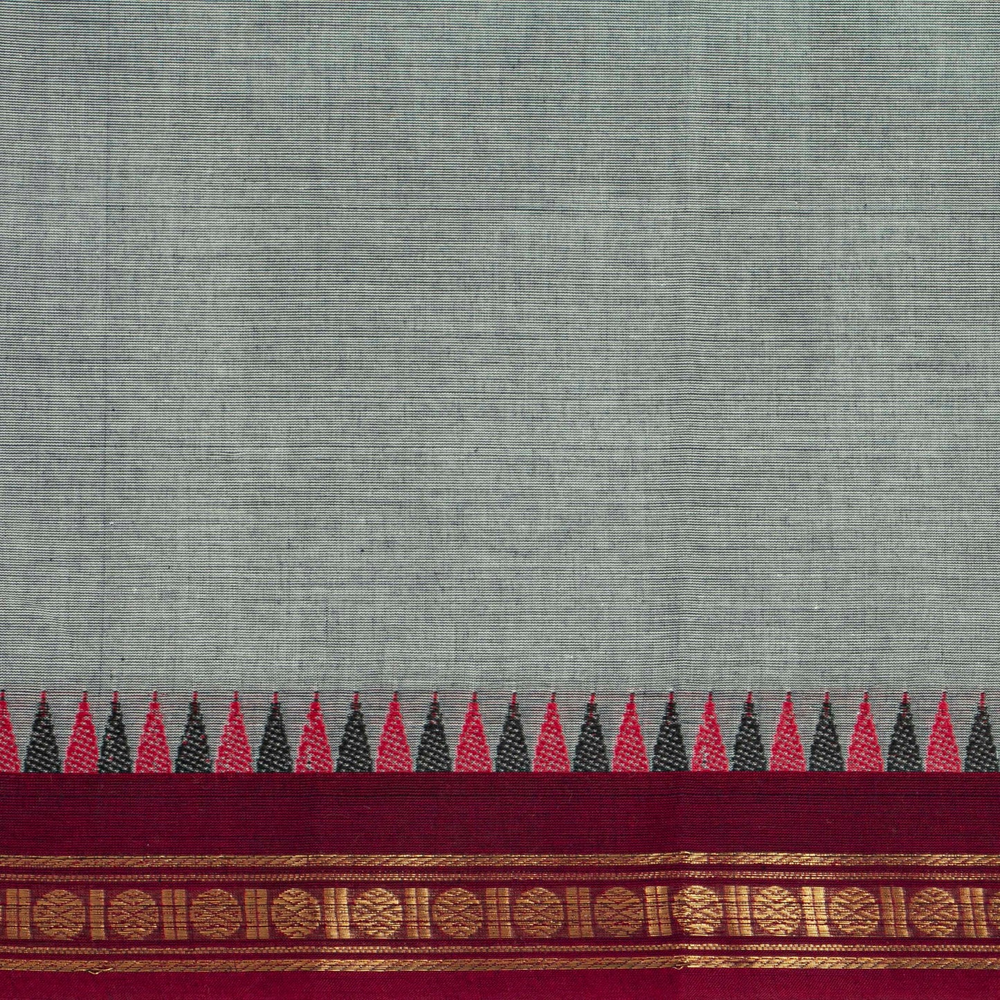 Grey And Maroon Kanchi Cotton Saree For Festive Wear PV MM KC 692