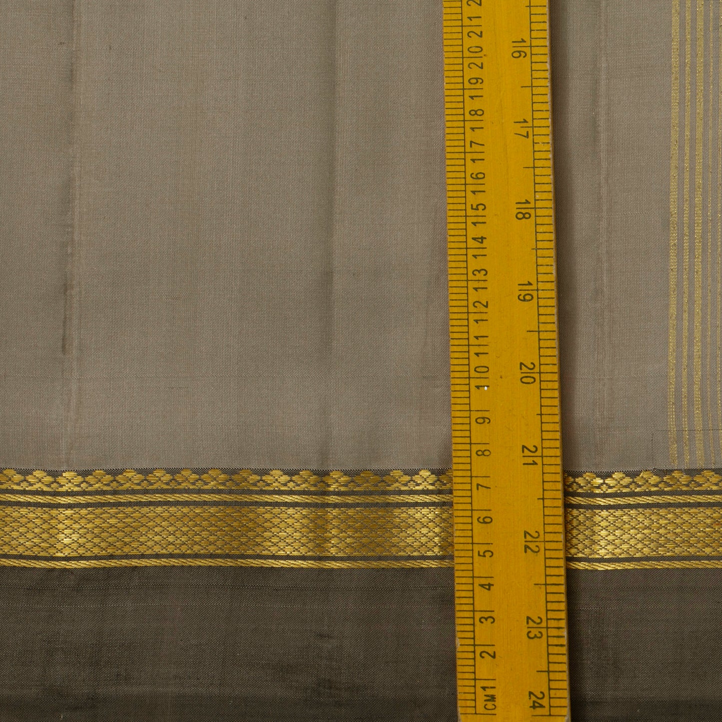 Grey Kanchipuram Silk Saree Ganga Jamuna Border For Festive Wear PV KNN 261