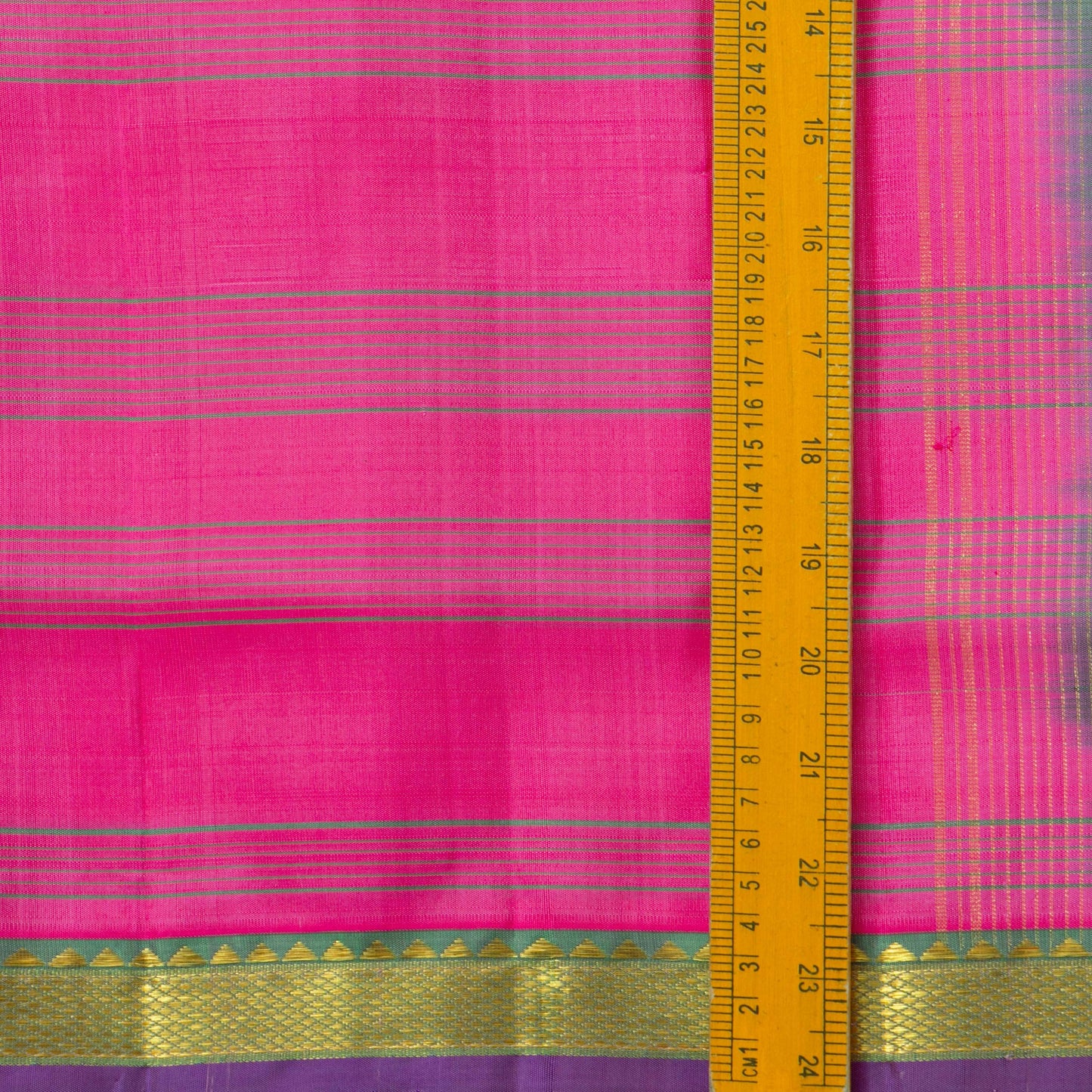 Pink And Green Kanchipuram Silk Saree Light Weight For Festive Wear PV KNN 269