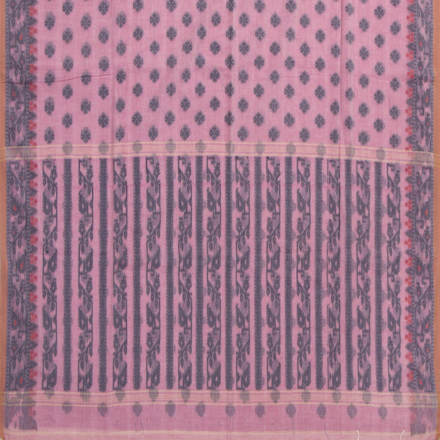 Pastel Pink Dhakai Jamdhani Mulmul Silk Saree For Office Wear PV MJ 111