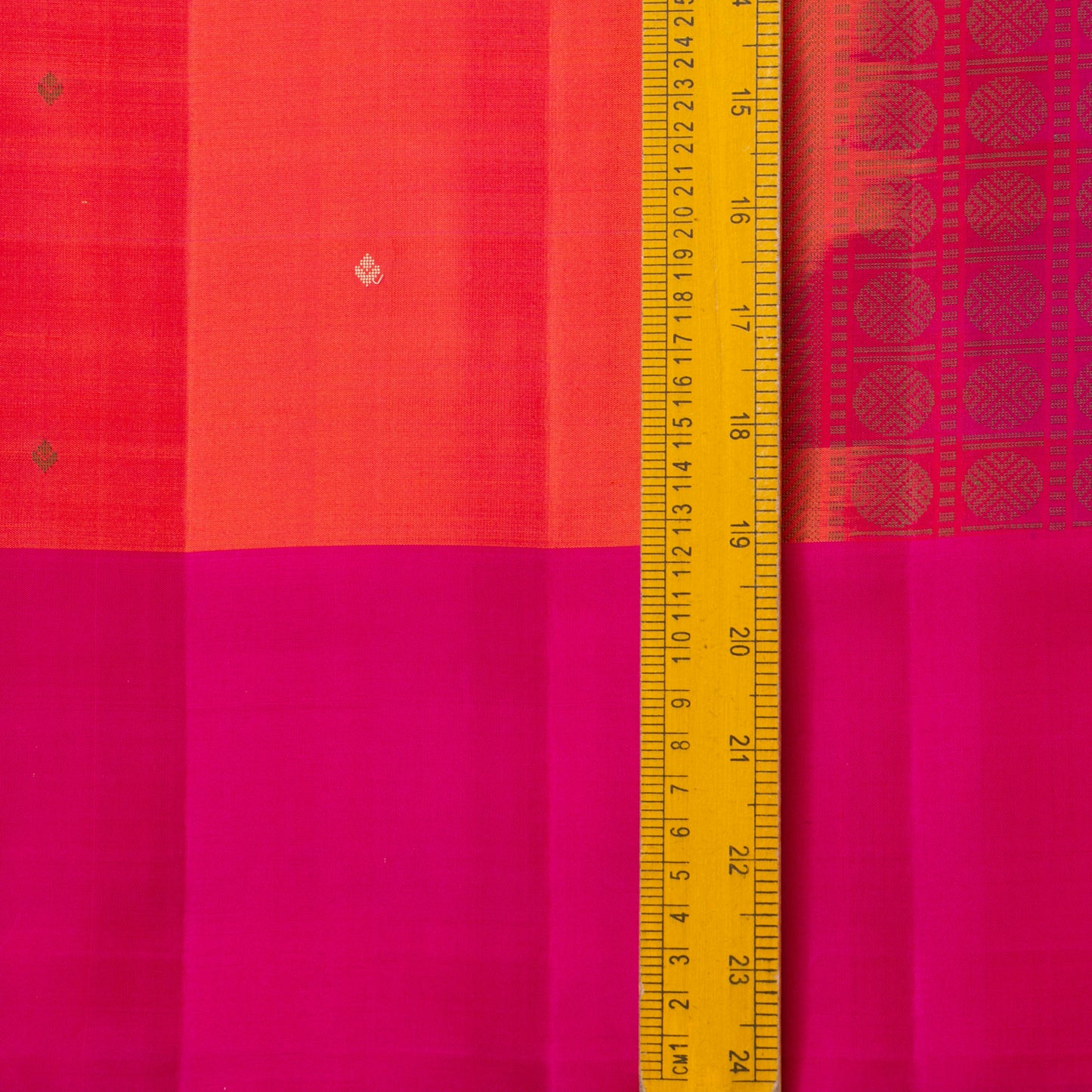 Orange And Pink Kanchipuram Silk Saree Ganga Jamuna Border For Festive Wear PV KNN 300