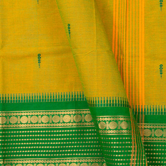 Green Kanchi Cotton Saree For Festive Wear PV MM KC 834