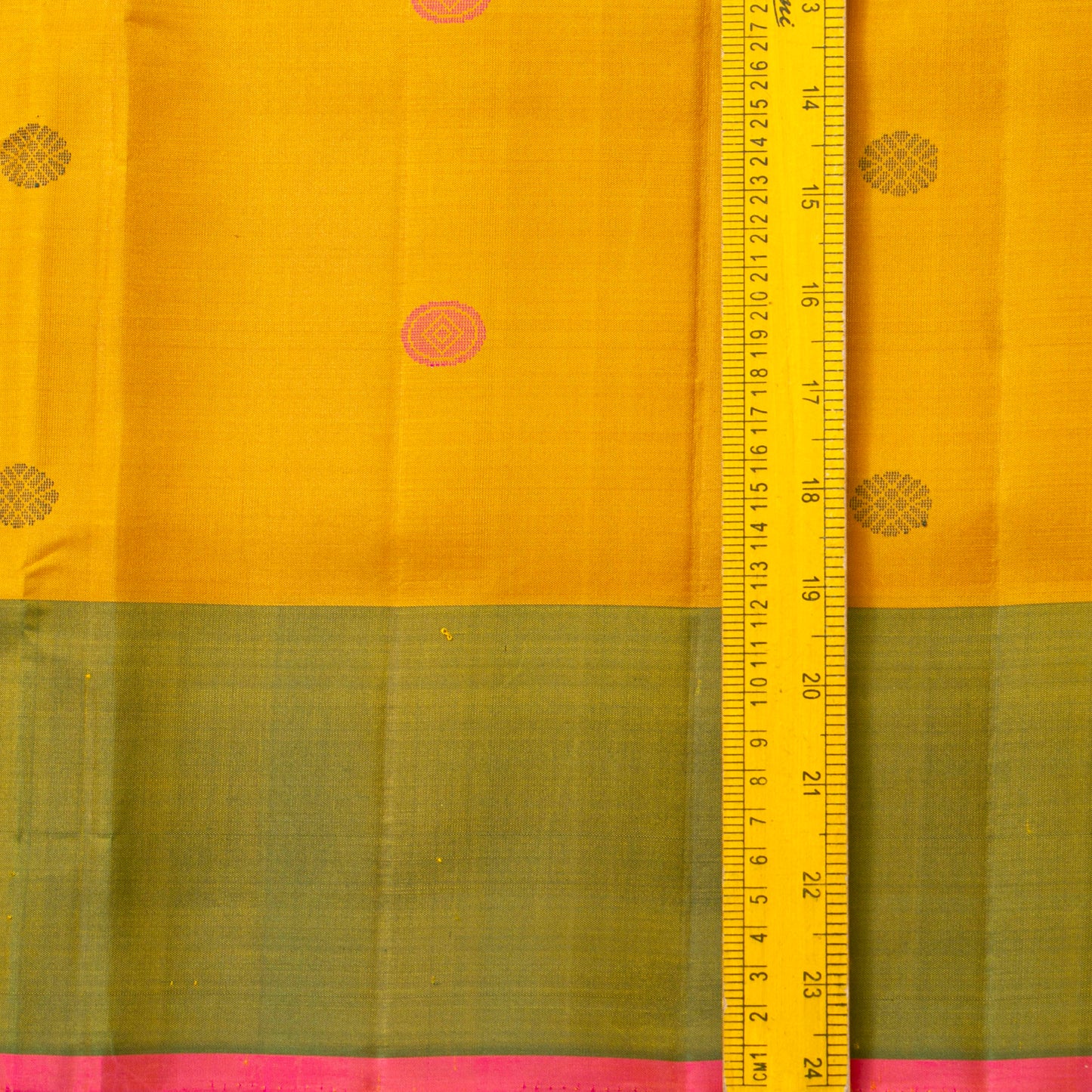 Yellow And Green Kanchipuram Silk Saree No Zari For Office Wear PV KNN 299