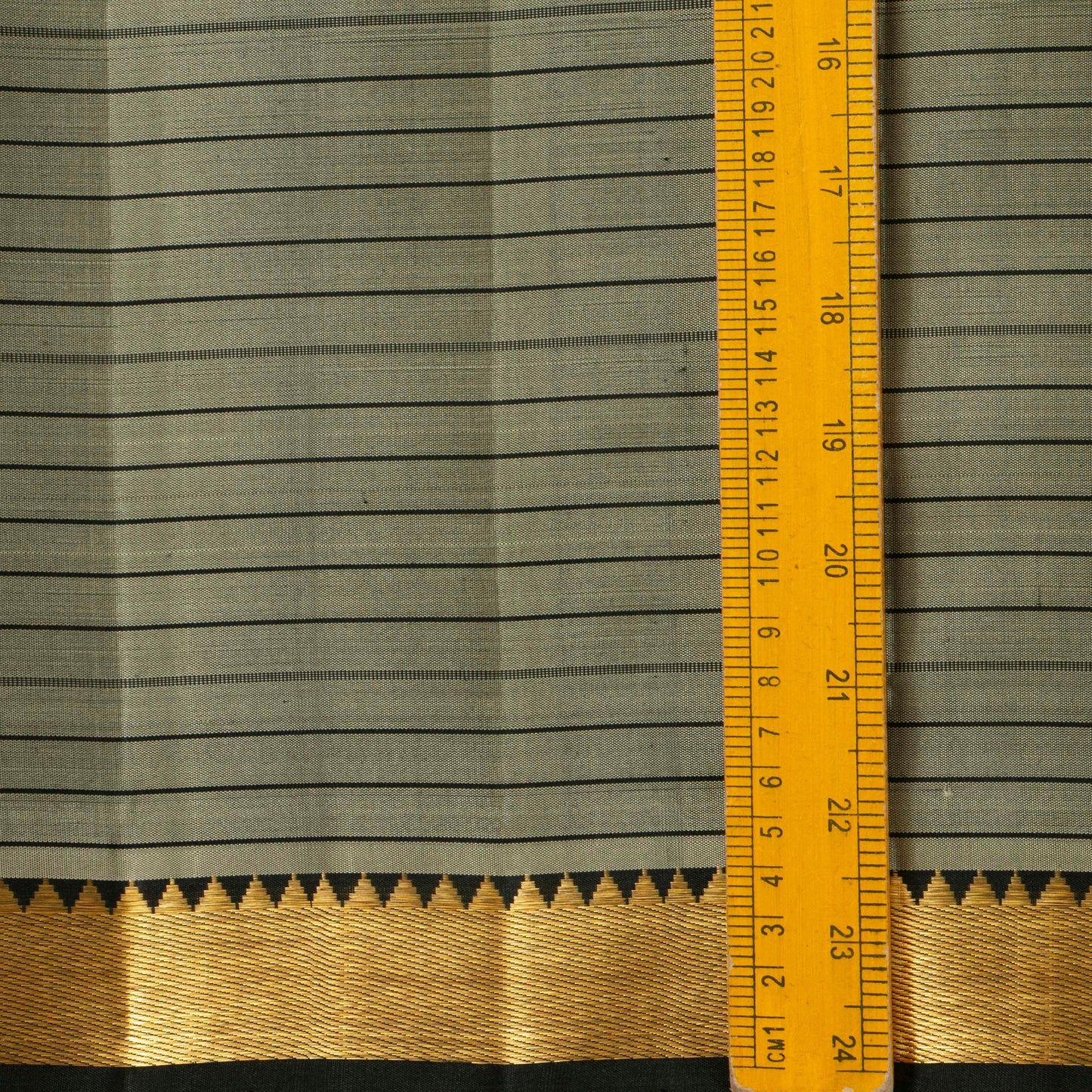 Grey And Black Kanchipuram Silk Saree Light Weight For Festive Wear PV KNN 282