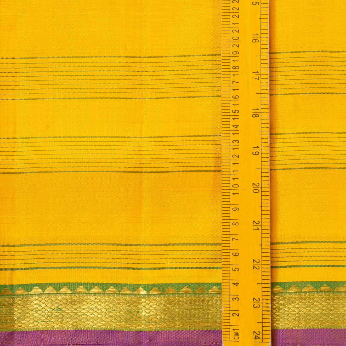 Yellow And Light Green Kanchipuram Silk Saree Light Weight For Festive Wear PV KNN 277