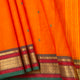 Orange And Green Kanchi Cotton Saree For Festive Wear PV MM KC 809