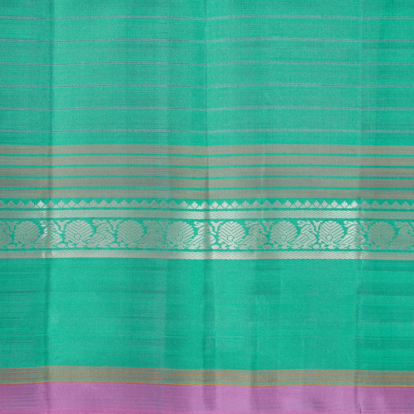 Grey And Turquoise Kanchipuram Silk Saree Light Weight For Festive Wear PV KNN 285