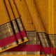 Mustard And Black Kanchi Cotton Saree For Festive Wear PV MM KC 907