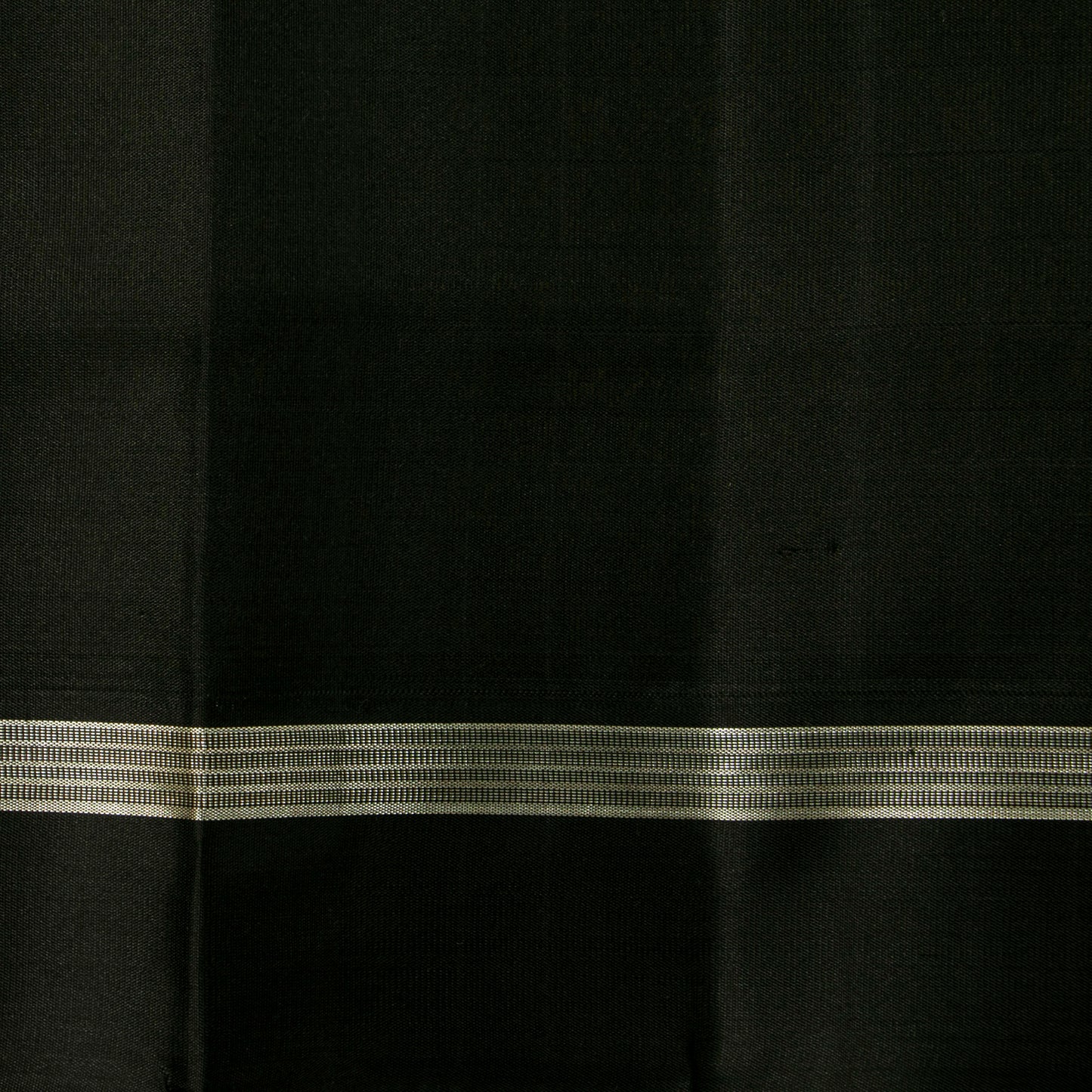 Beige And Black Kanchipuram Silk Saree With Silver Zari For Office Wear PV KNN 297